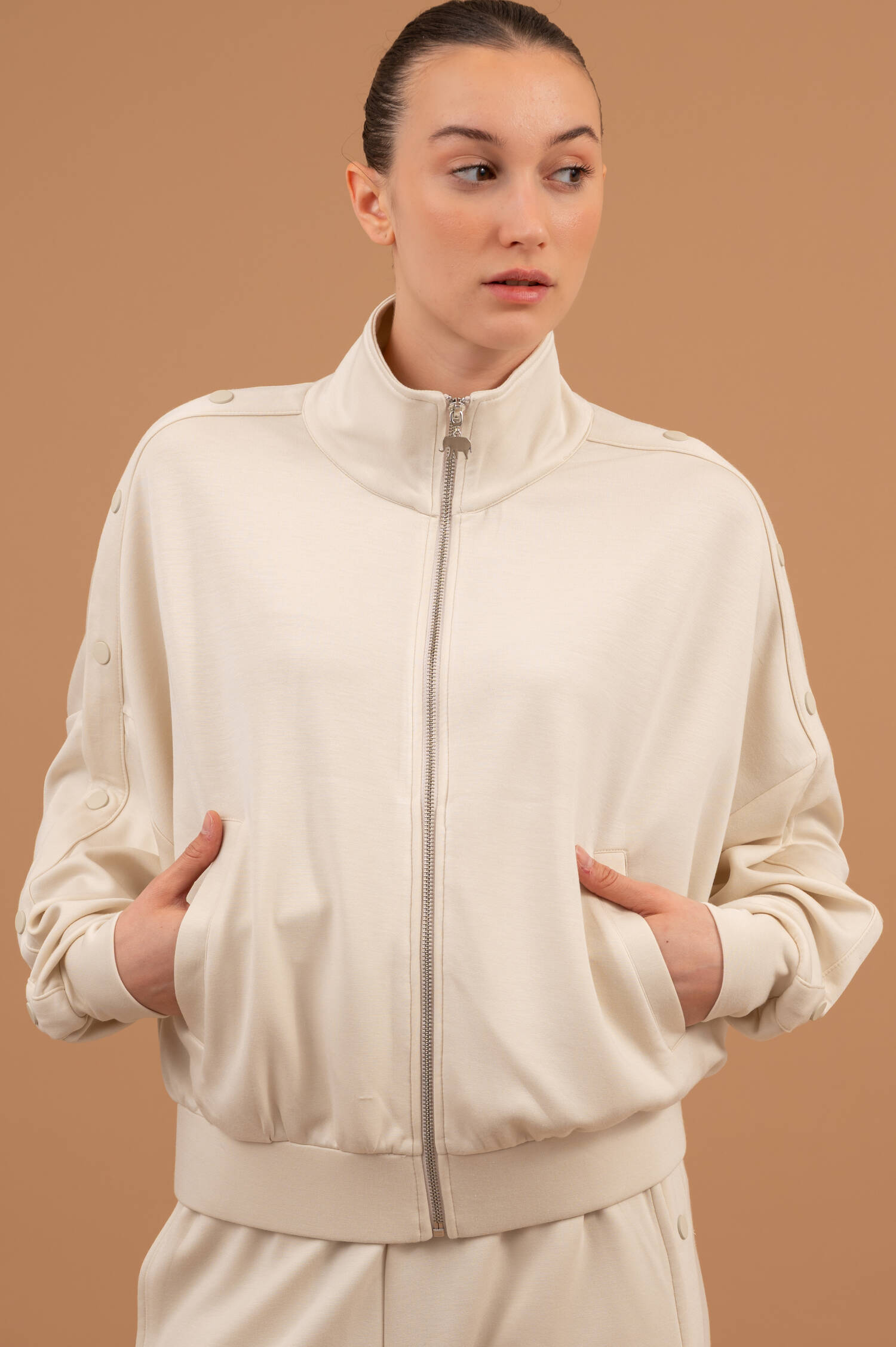 Sweatjacke SMITH in Sandbeige