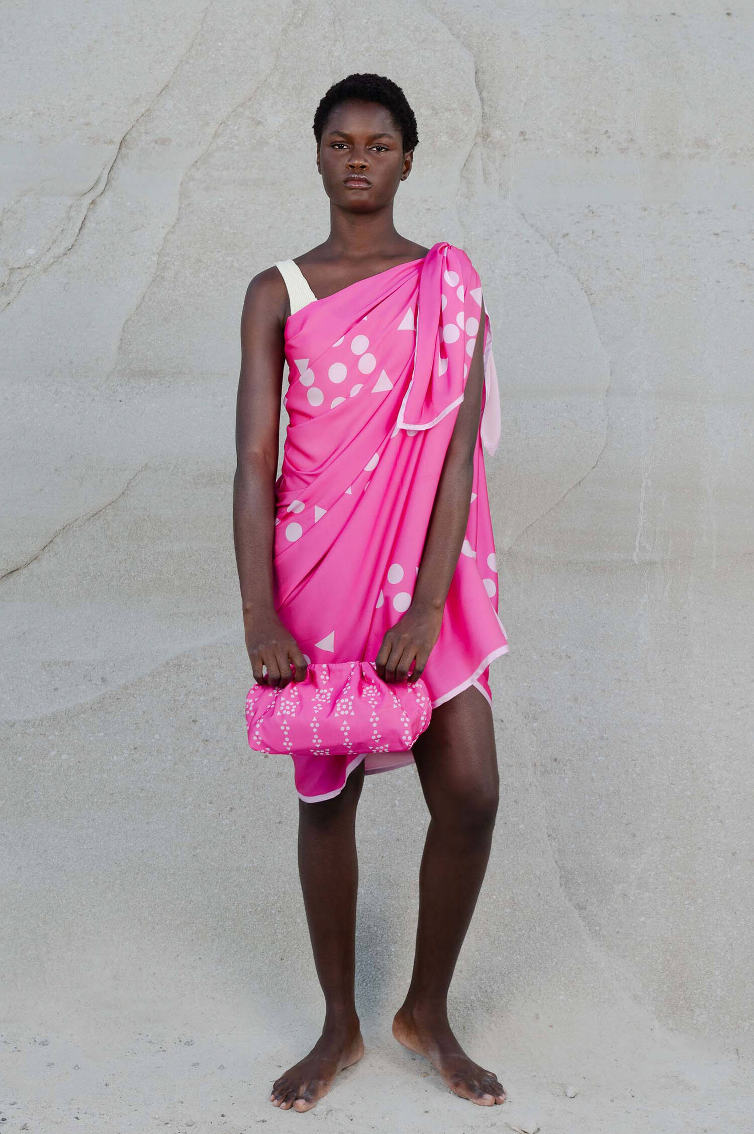 Patterned Clutch in Pink/Rosa