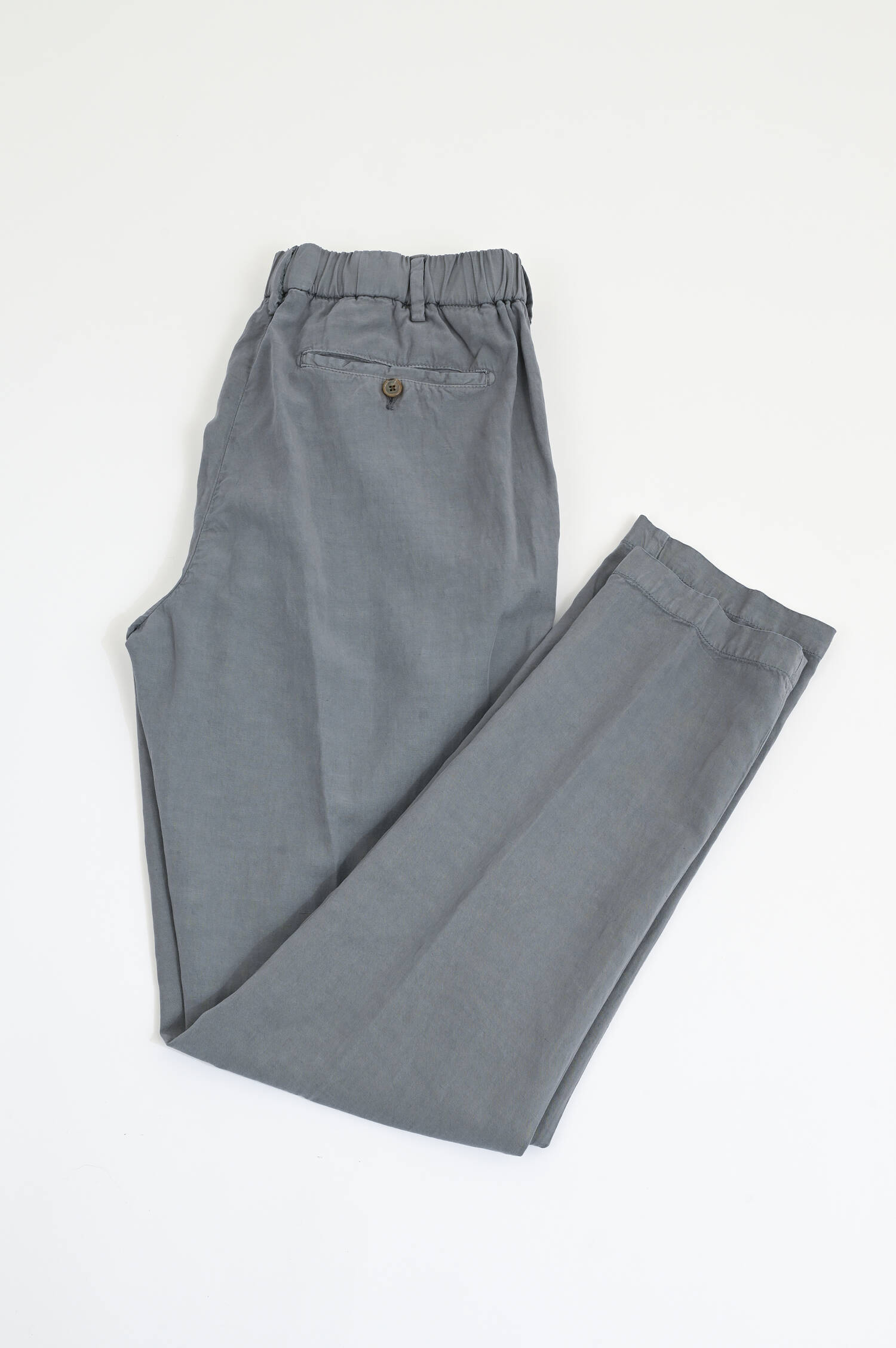 Hose aus Lyocell-Leinen-Mix in Grau