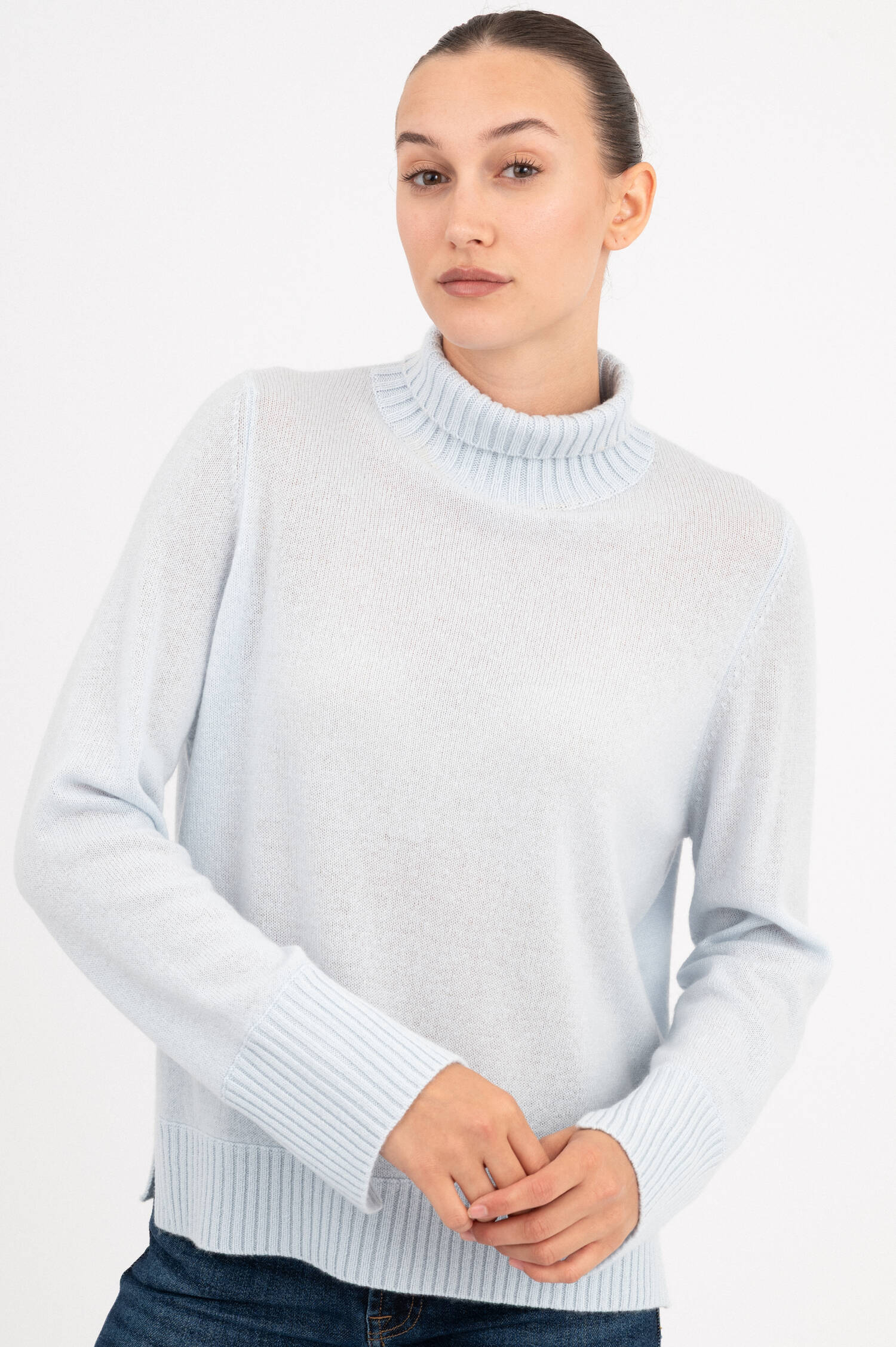 Turtleneck-Pullover in Hellblau Turtleneck-Pullover in Hellblau
