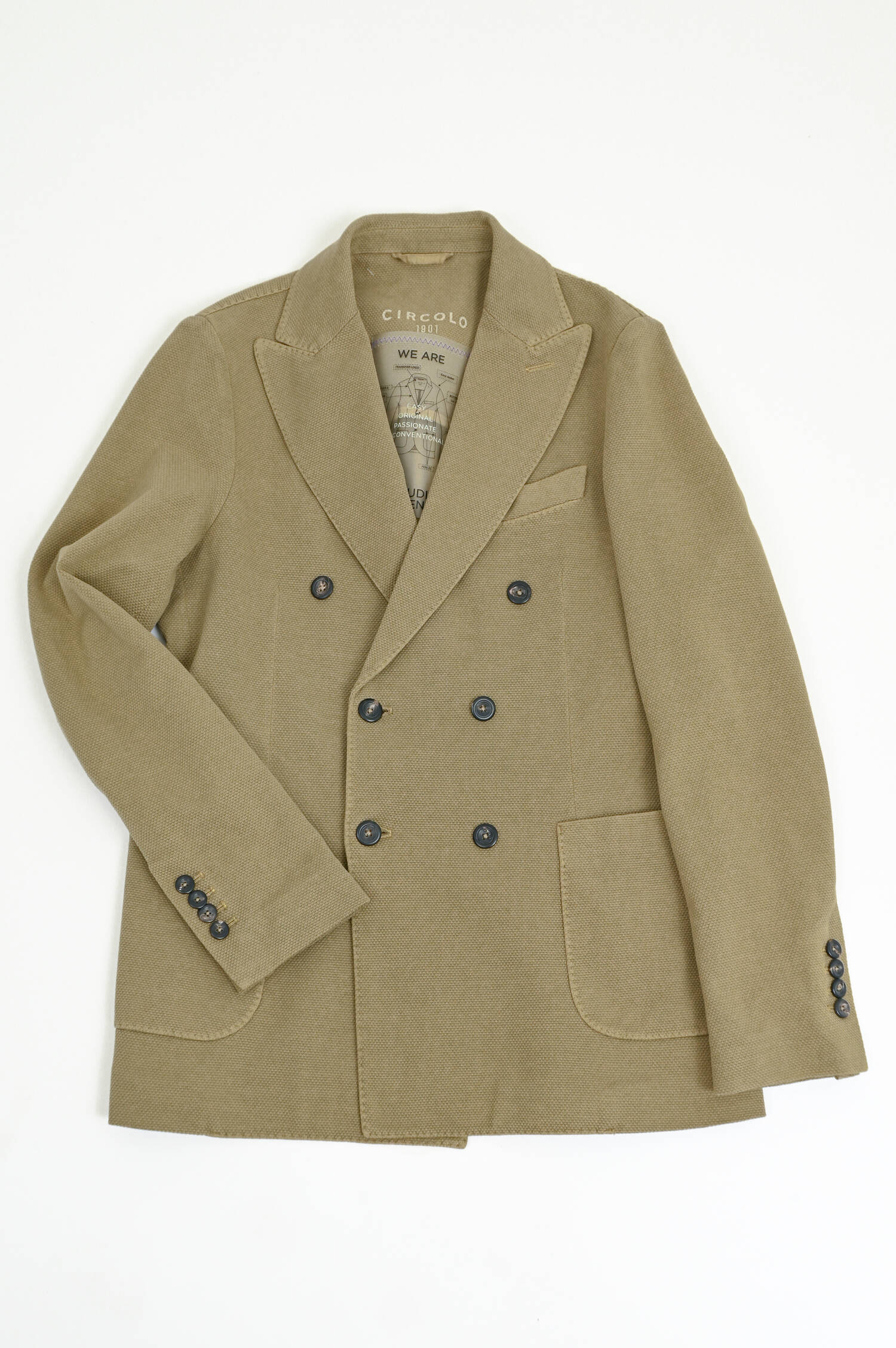 Doppelreiher Sakko mit Struktur in Oliv