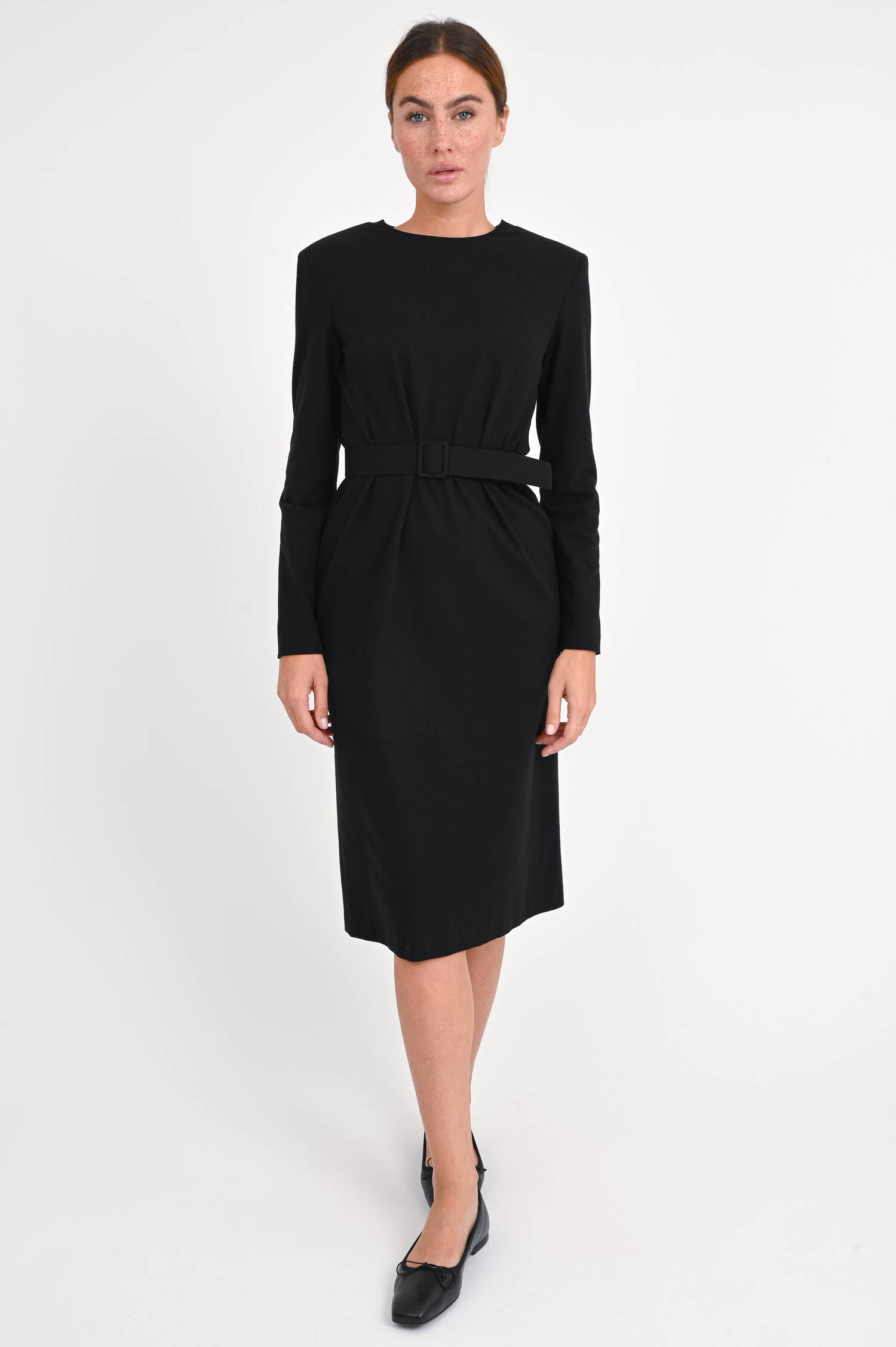 Kleid aus Viskose-Mix in Schwarz