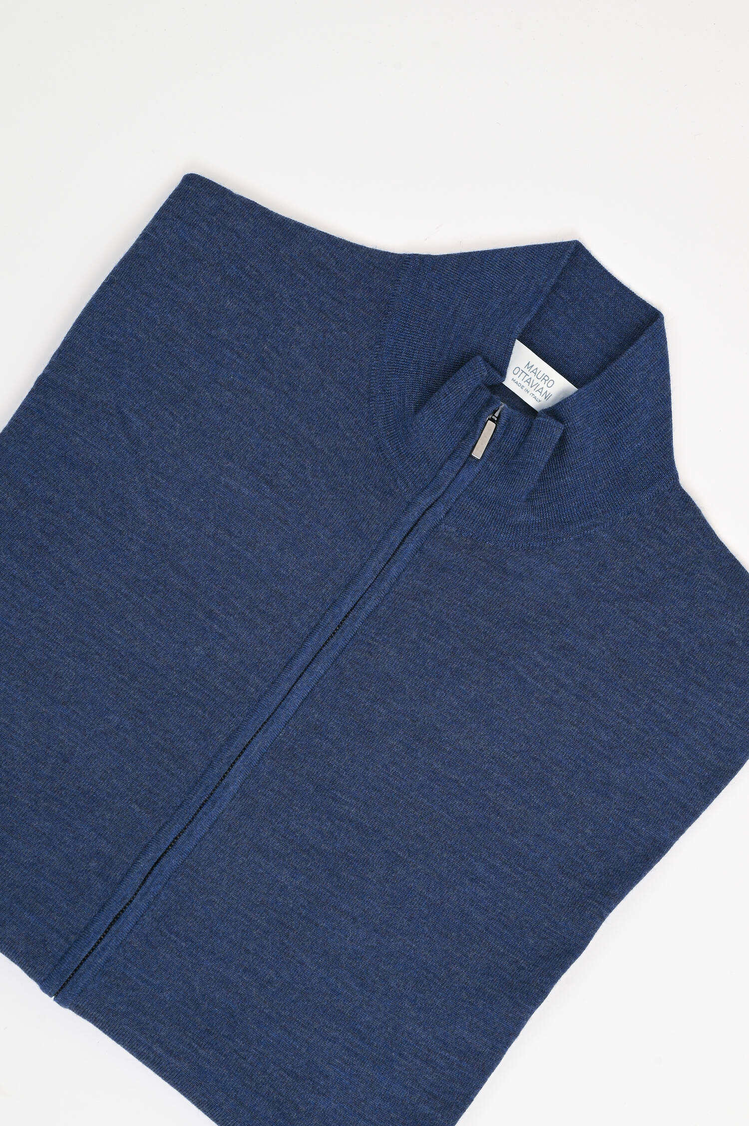 Feinstrick-Jacke aus Wolle in Dunkelblau