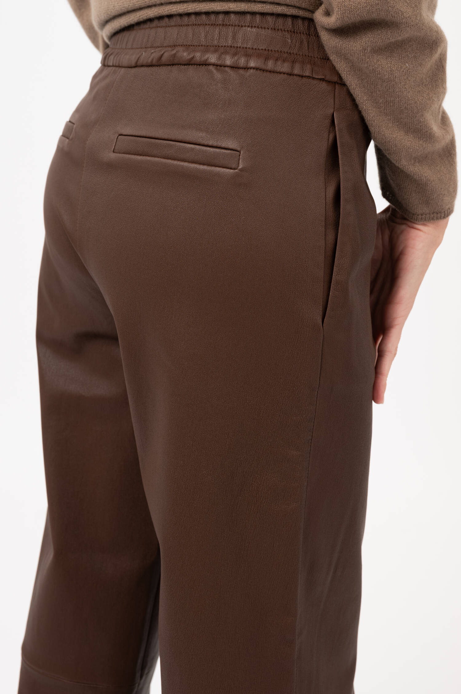 Nappa-Stretch-Lederschlupfhose CANAN in Braun