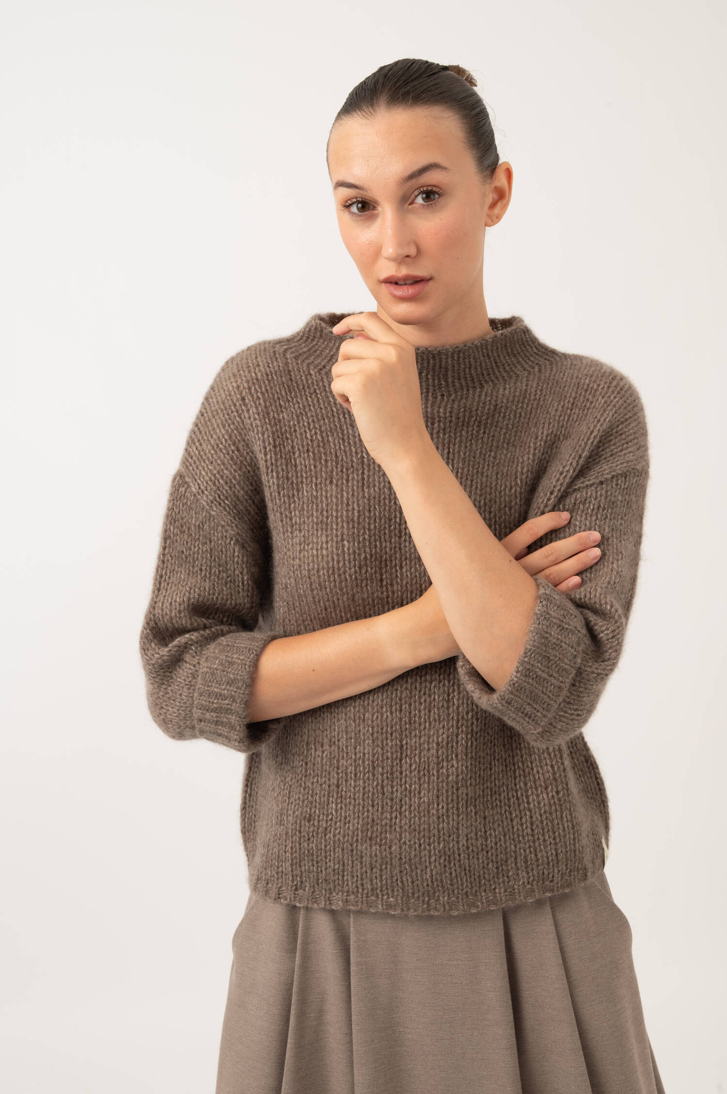 Grobstrick Pullover in Braun Grobstrick Pullover in Braun