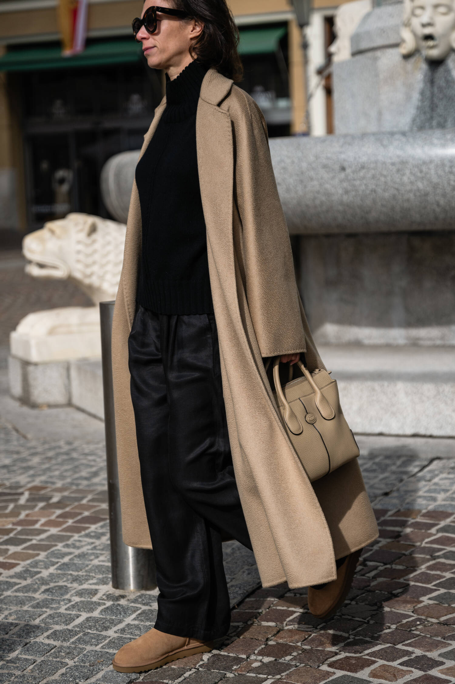 Cashmere Mantel LUDMILLA in Sepiabraun