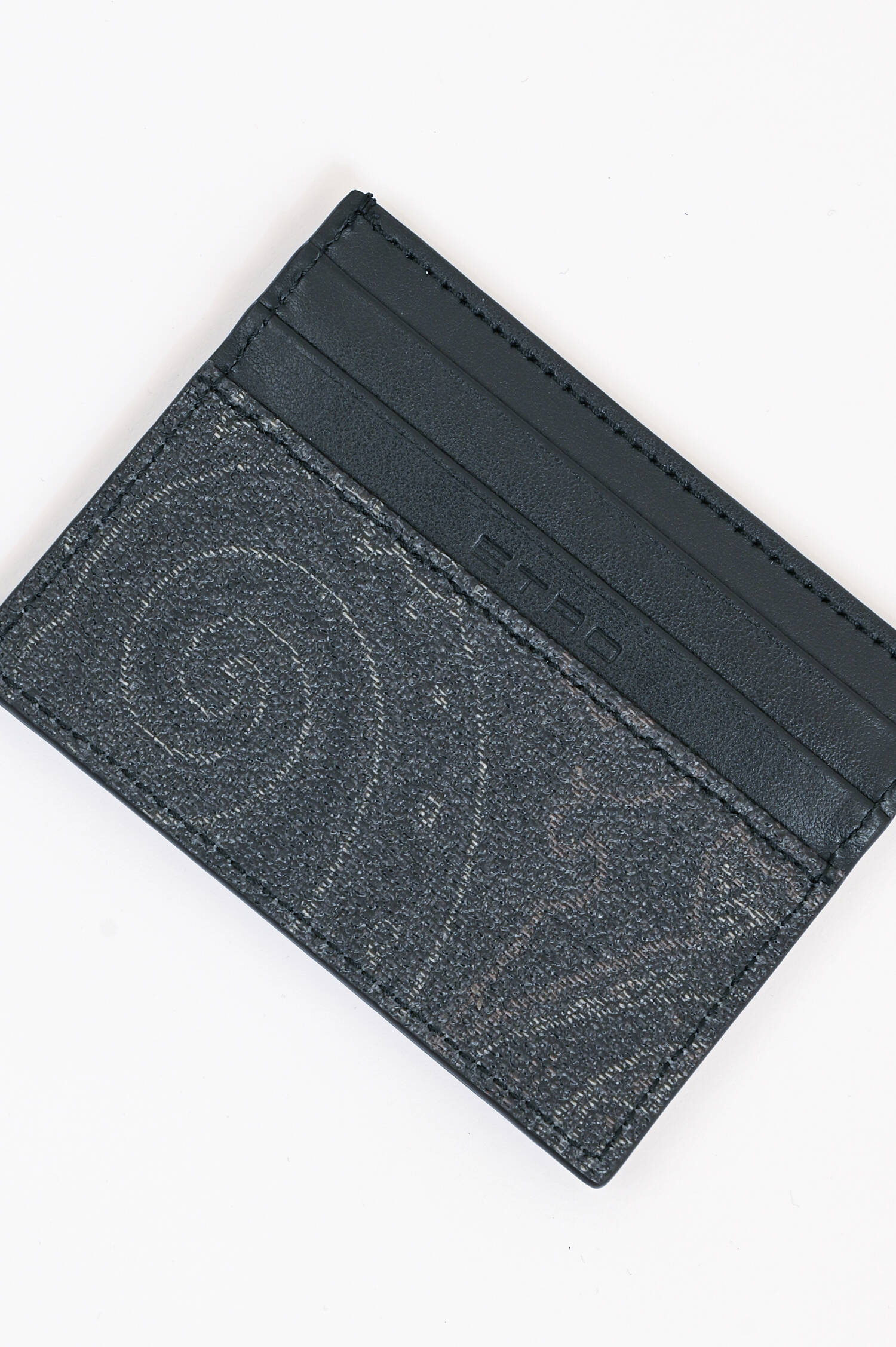 Kartenetui mit Paisleymuster in Grau/Schwarz