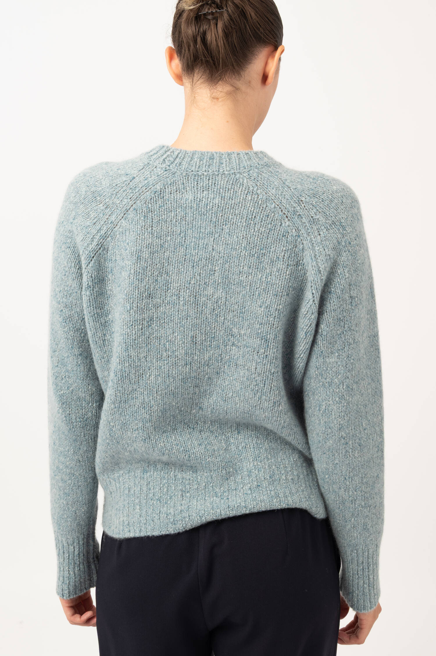 Cashmere-Pullover in Pastellblau meliert Cashmere-Pullover in Pastellblau meliert