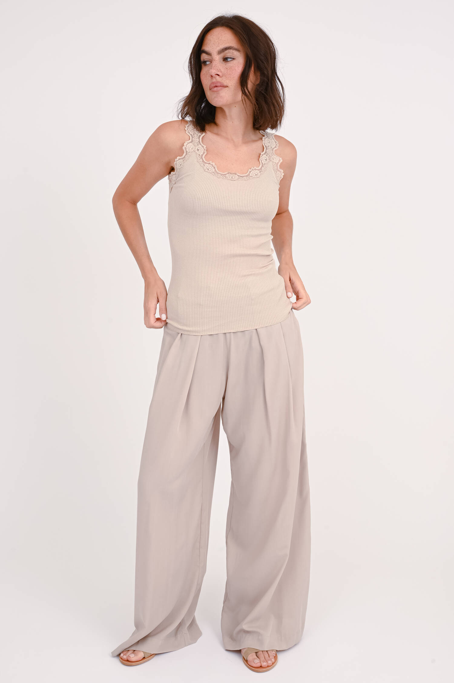 Ripp-Top BABETTE in Beige