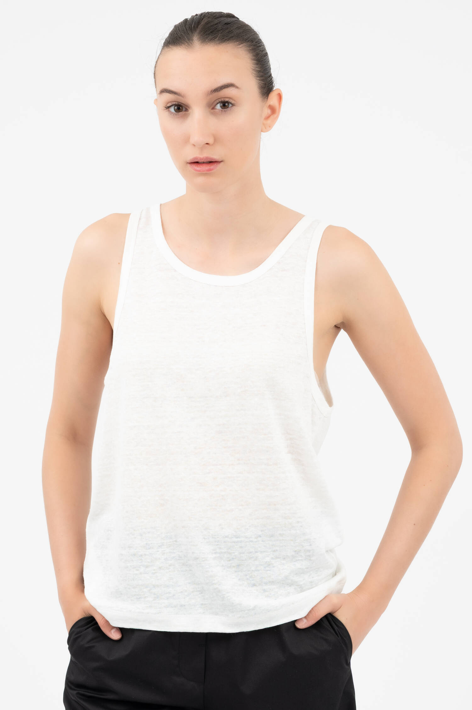 Leinen Tanktop in Weiß Leinen Tanktop in Weiß