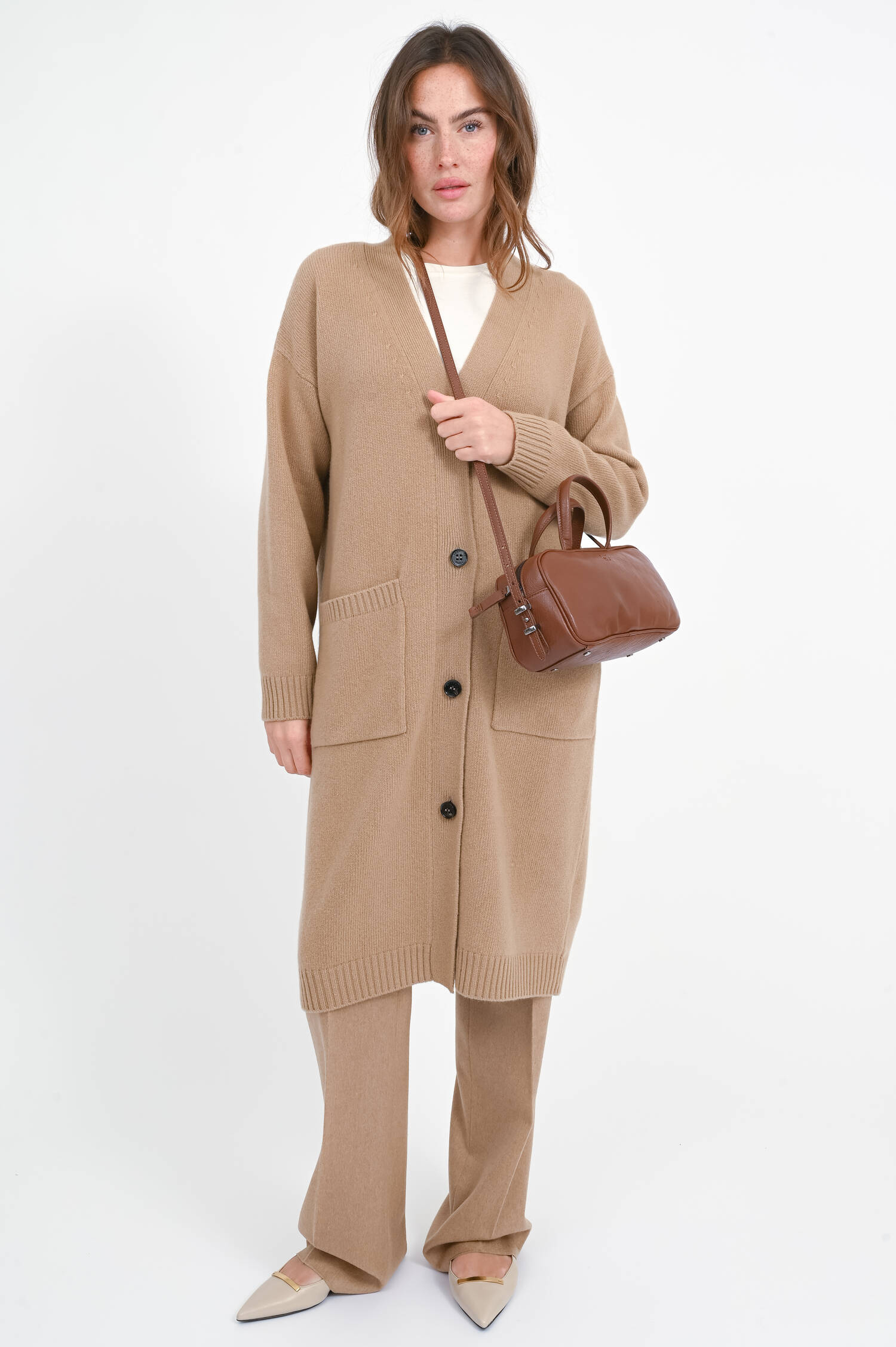 Tasche mit kurzen Henkeln in Taback Tasche mit kurzen Henkeln in Taback