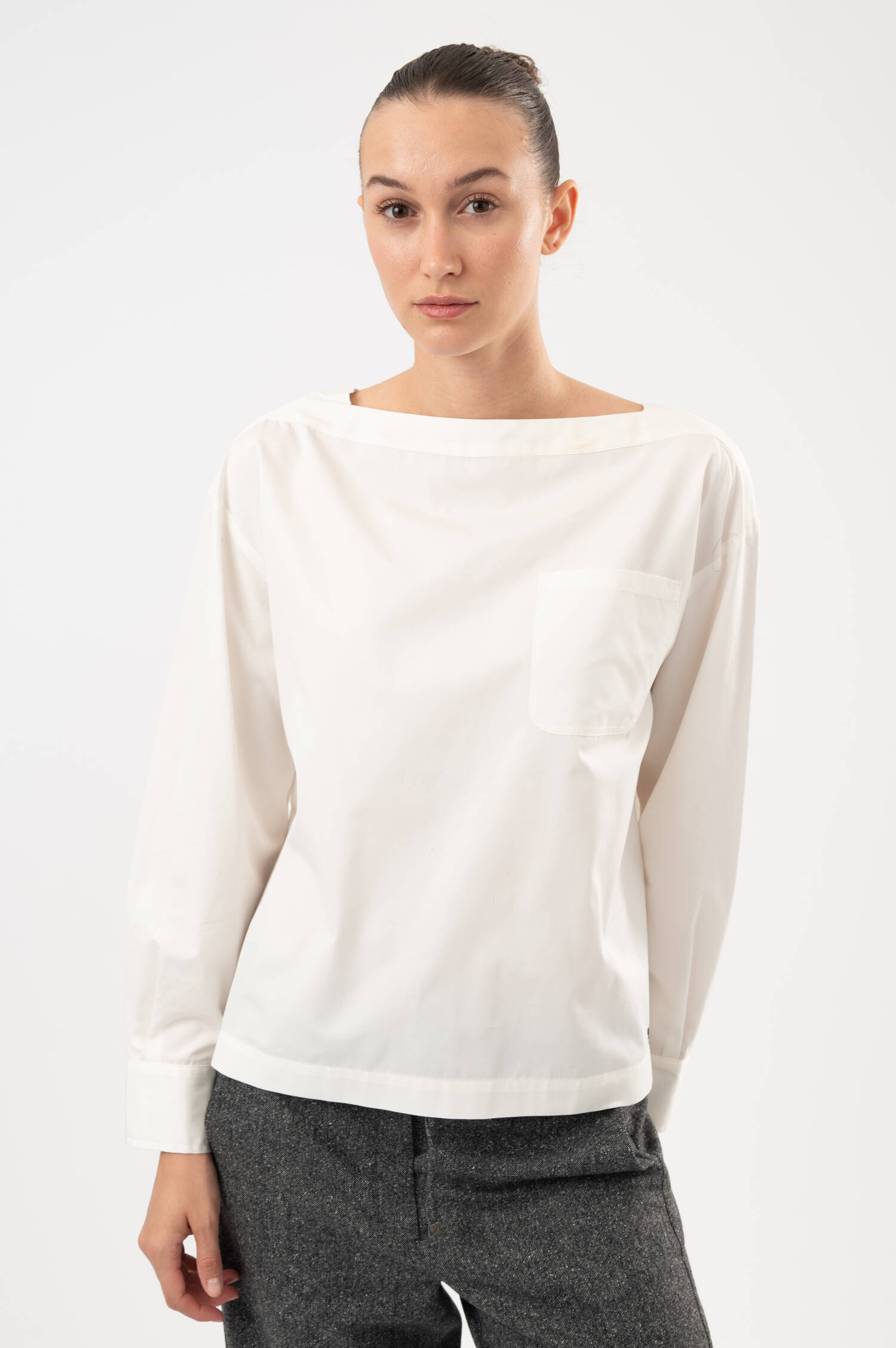 Baumwollbluse in weß