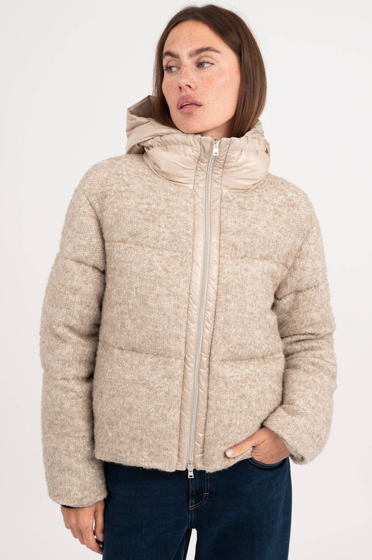 Chenille Daunenjacke in eige