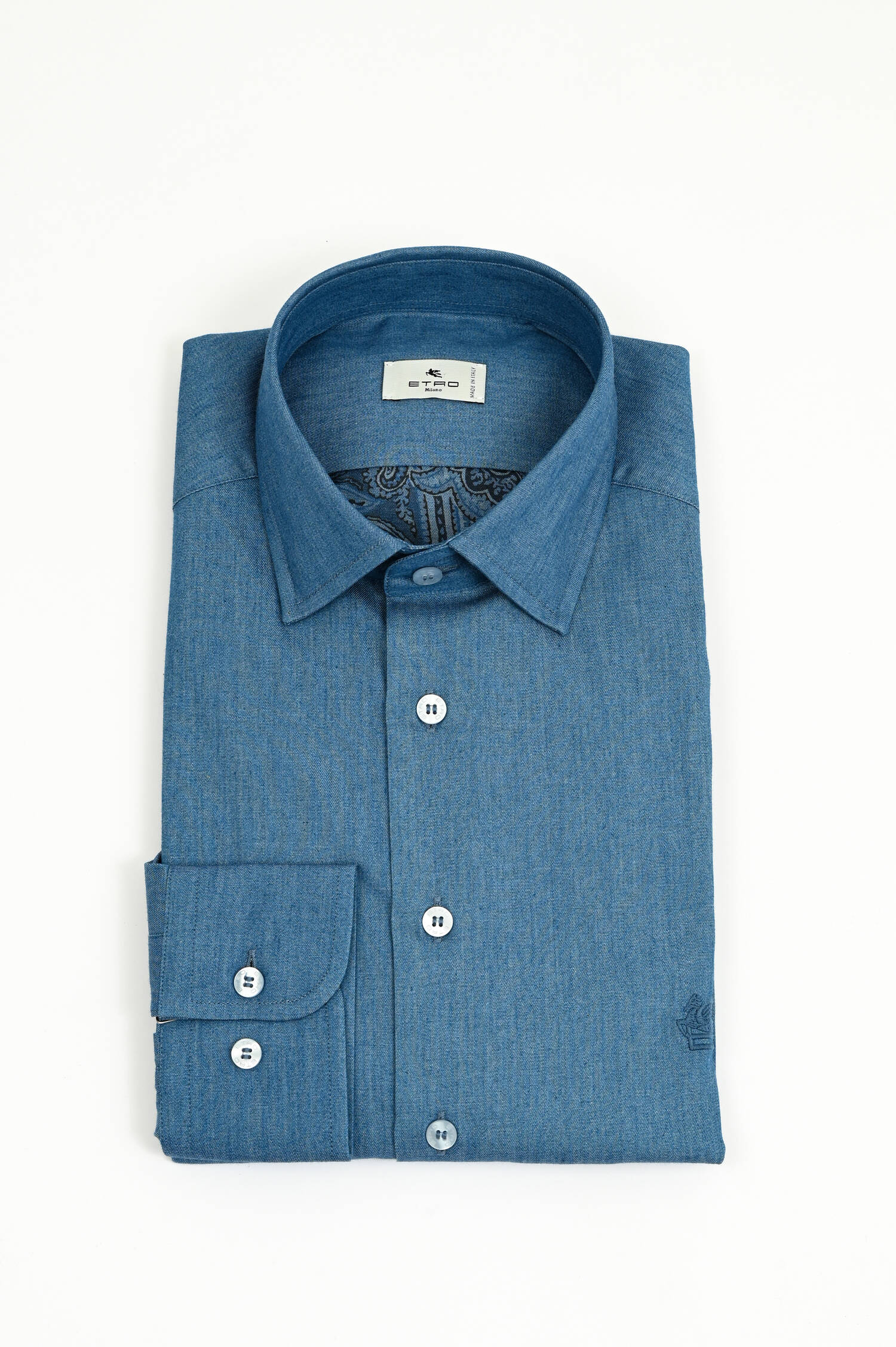 Hemd aus Baumwolle in Mittelblau Hemd aus Baumwolle in Mittelblau