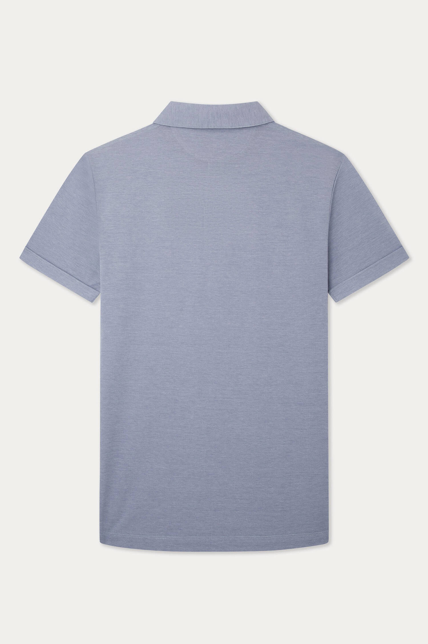 Poloshirt in Mittelblau meliert