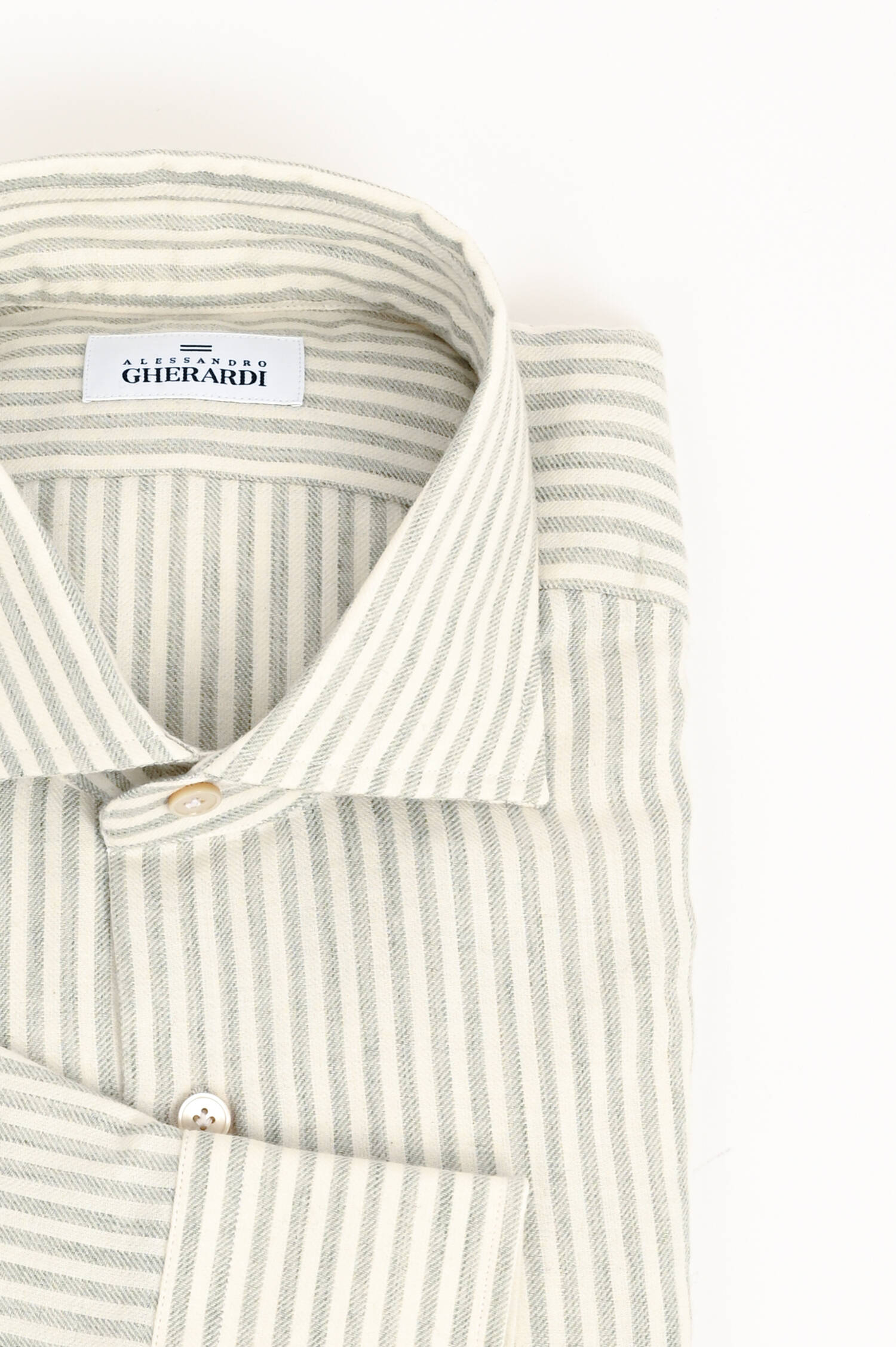 Hemd mit Streifen in Hellgrün/Beige