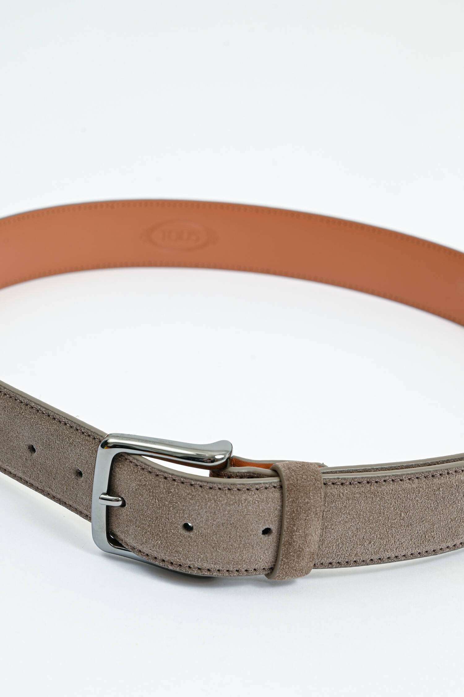 Gürtel aus Veloursleder in Creta Chiaro