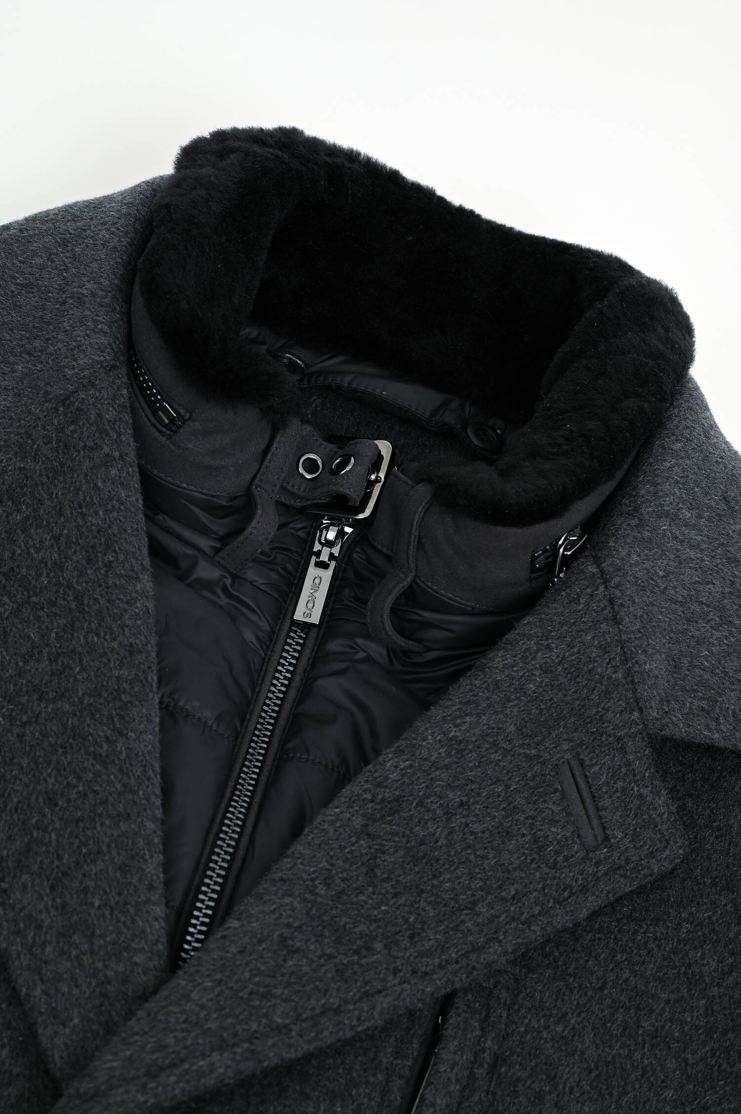 Mantel mit Stepp-Einsatz in Anthrazit Mantel mit Stepp-Einsatz in Anthrazit