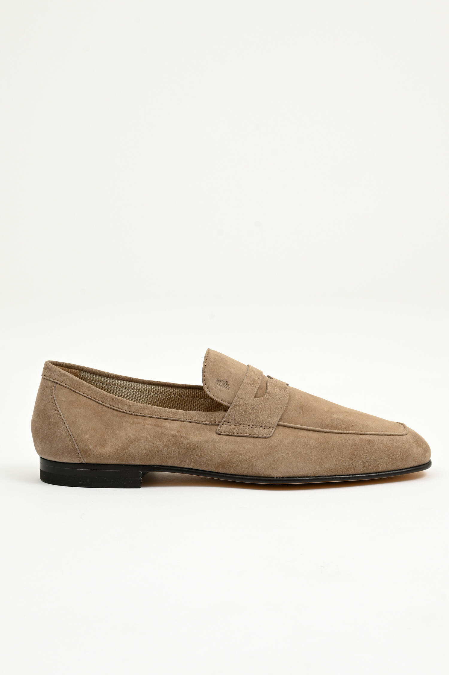  Loafer aus Veloursleder in Taupe