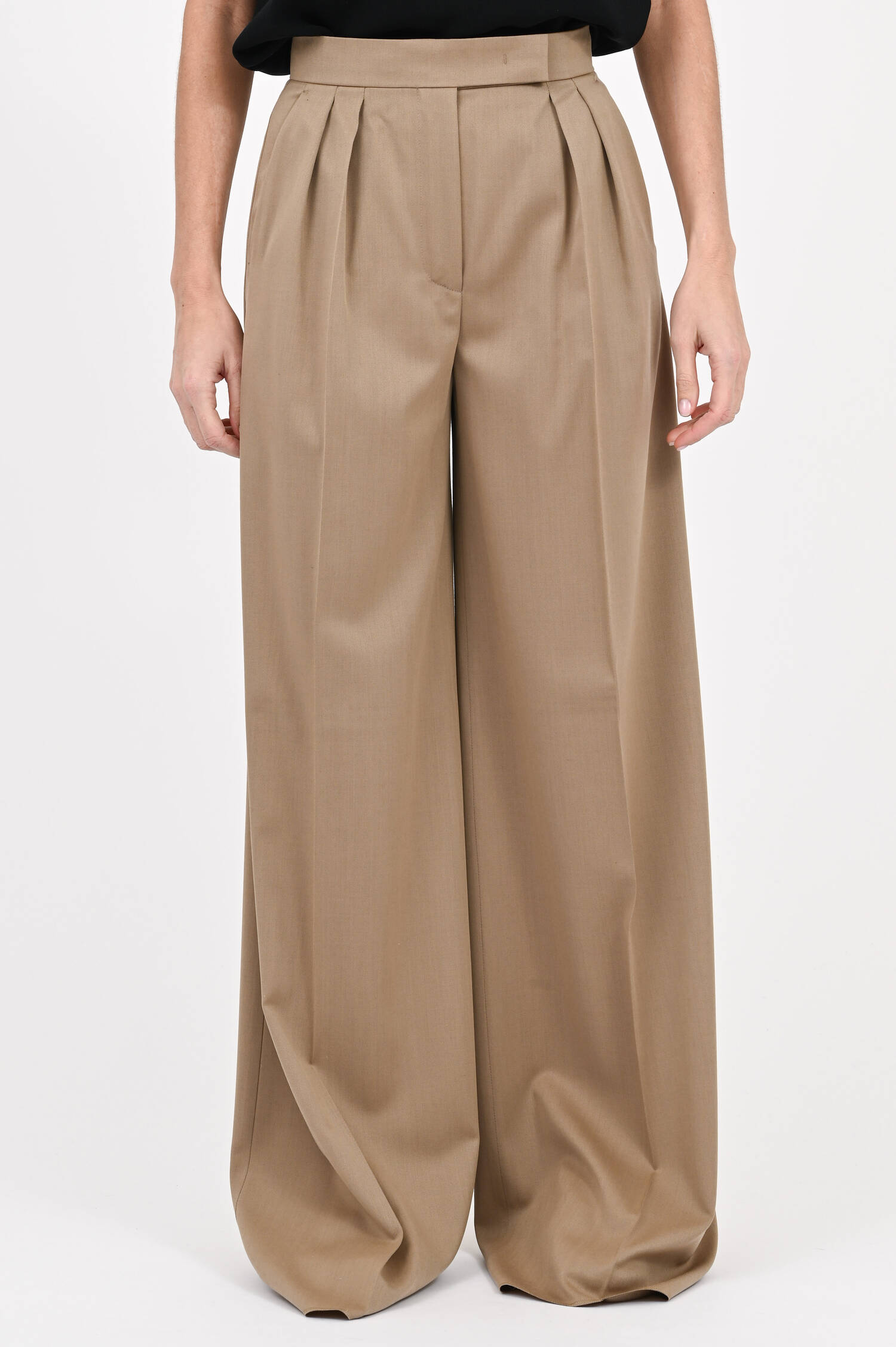 Wollhose QUORUM mit weitem in Haselnuss Bein 