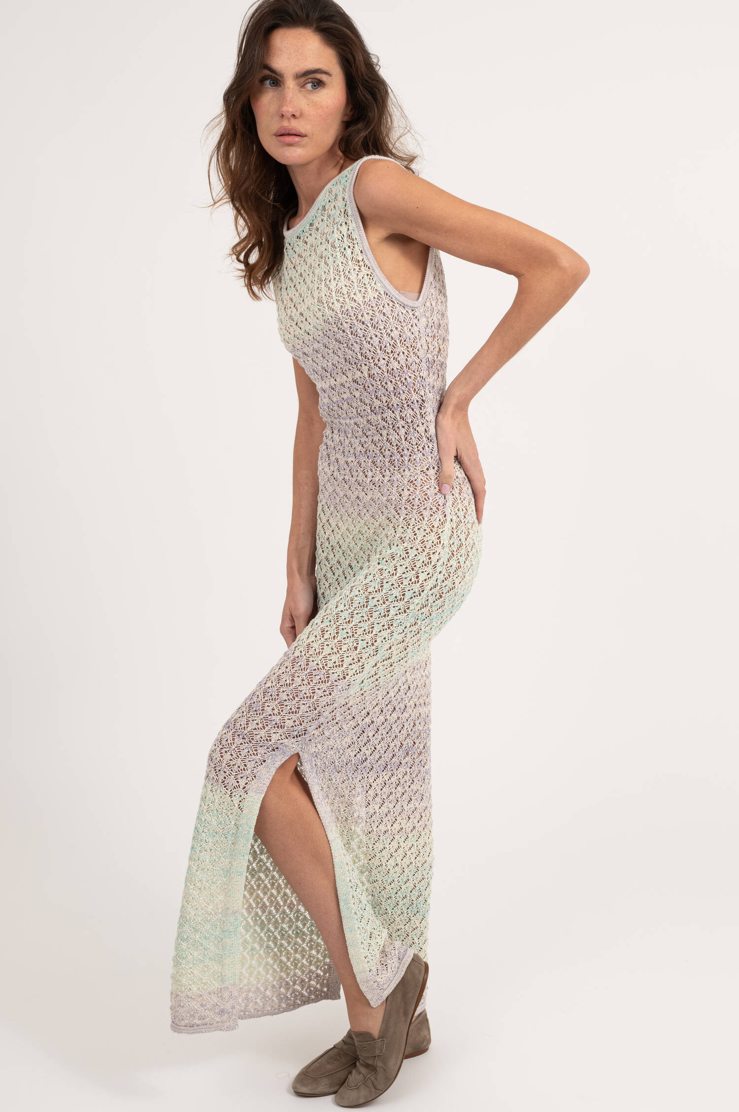 Strickkleid YAELA in Lavendel/Mint Strickkleid YAELA in Lavendel/Mint