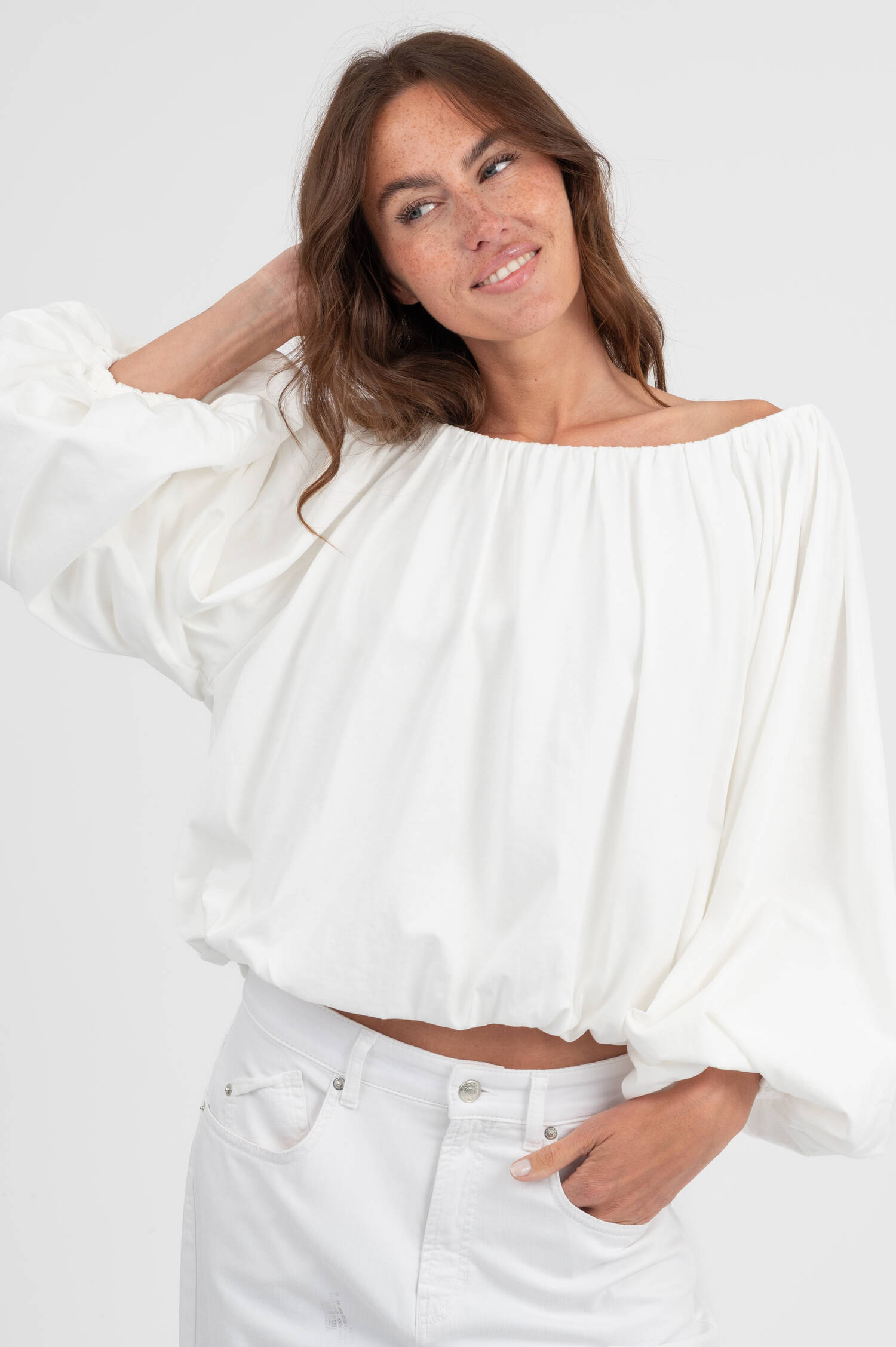 Off-Shoulder Top in Weiß