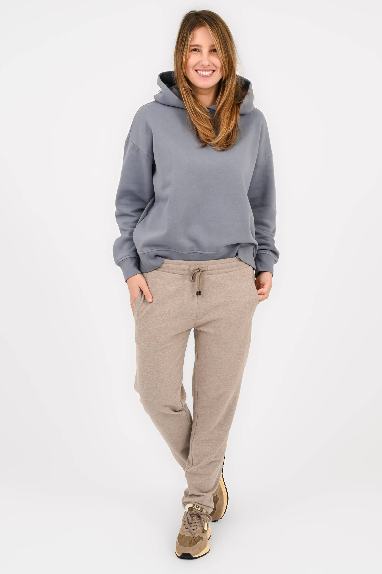 Sweatpants weichem Baumwoll-Mix in Taupe