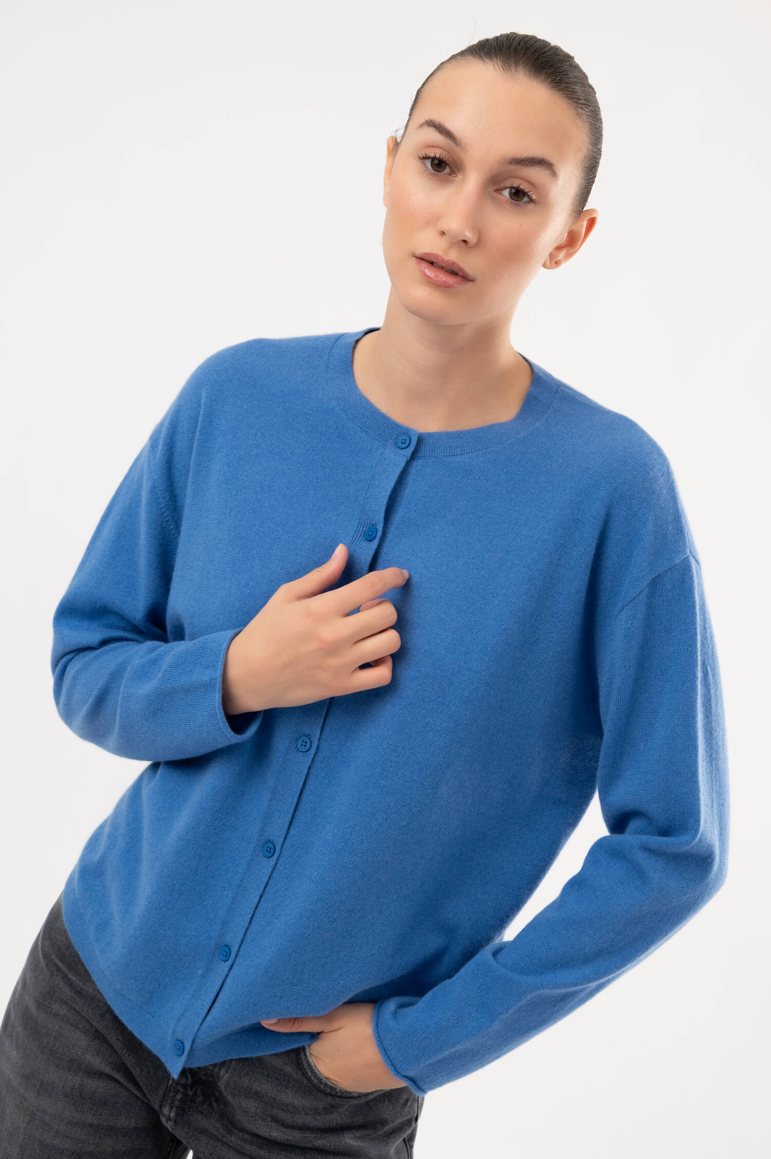 Cashmere-Cardigan in Hellblau Cashmere-Cardigan in Hellblau