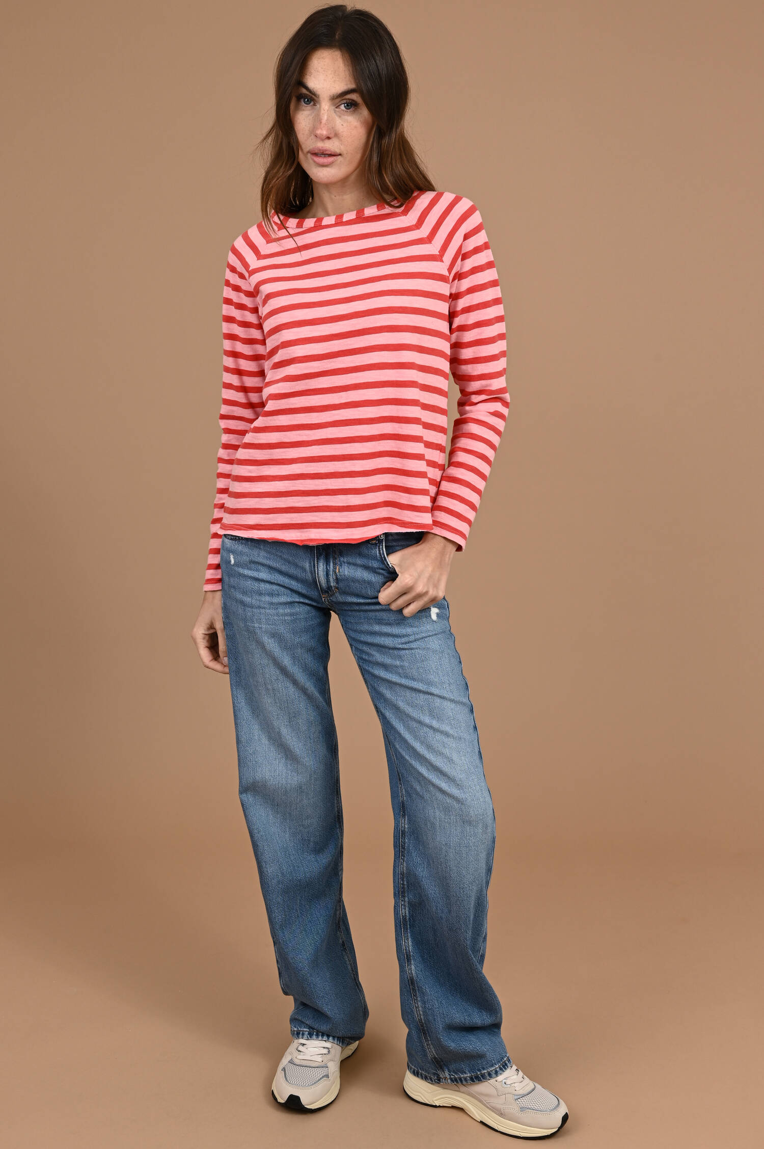 Raglan Ringelshirt in Flamingo/Cherry Raglan Ringelshirt in Flamingo/Cherry