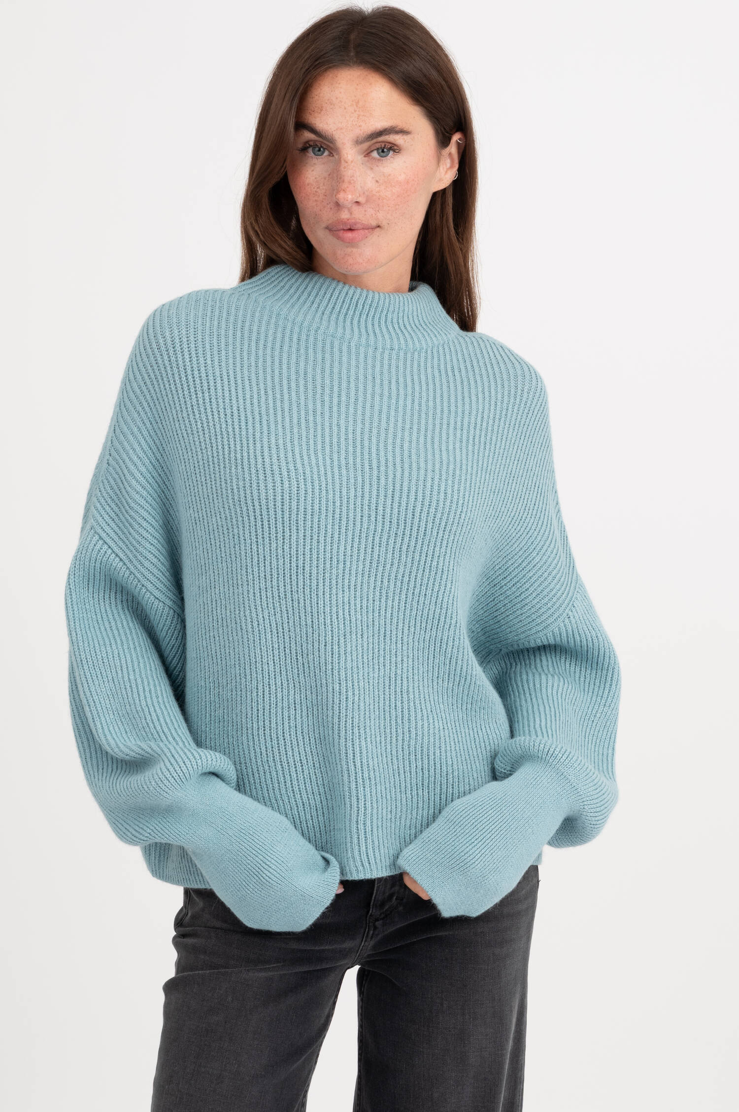 Rippstrick Pullover in Hellblau Rippstrick Pullover in Hellblau