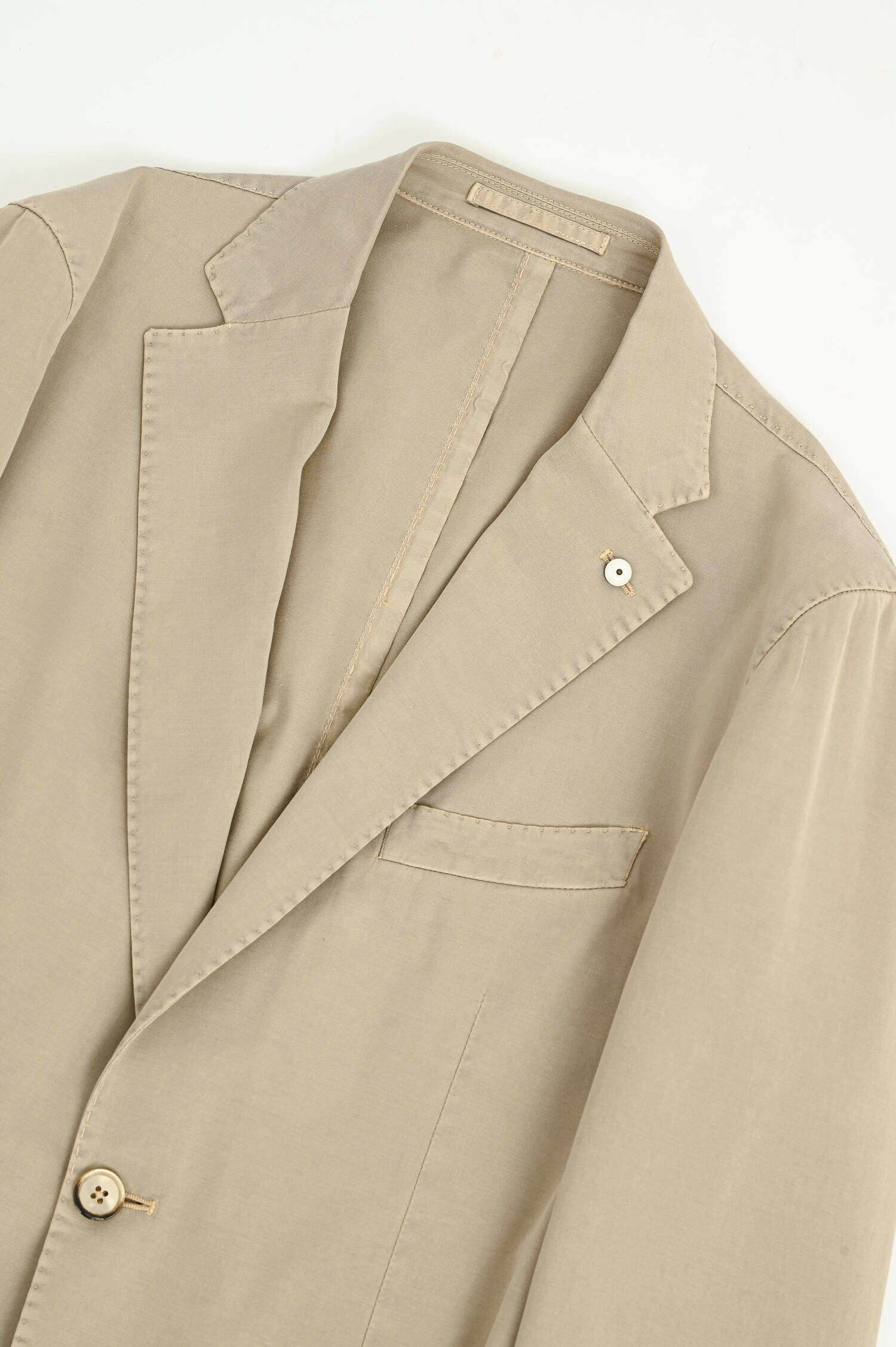 Sakko aus Baumwoll-Seiden-Mix in Beige