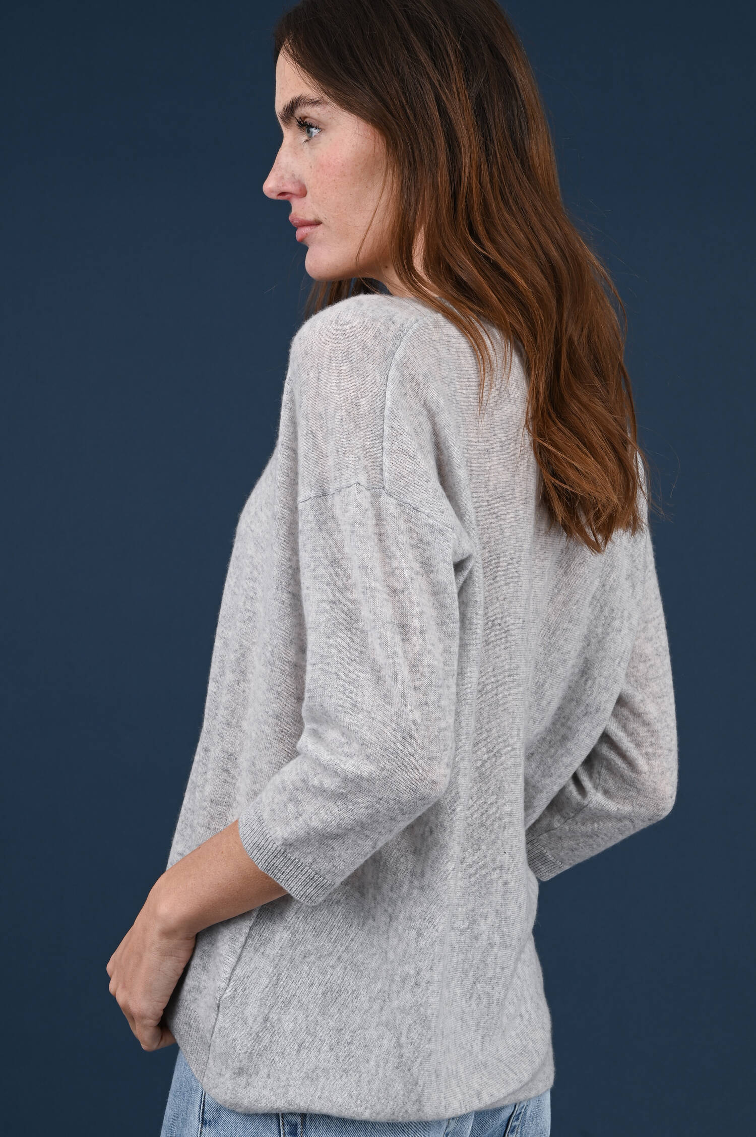 Cashmere Strickweste in Grau