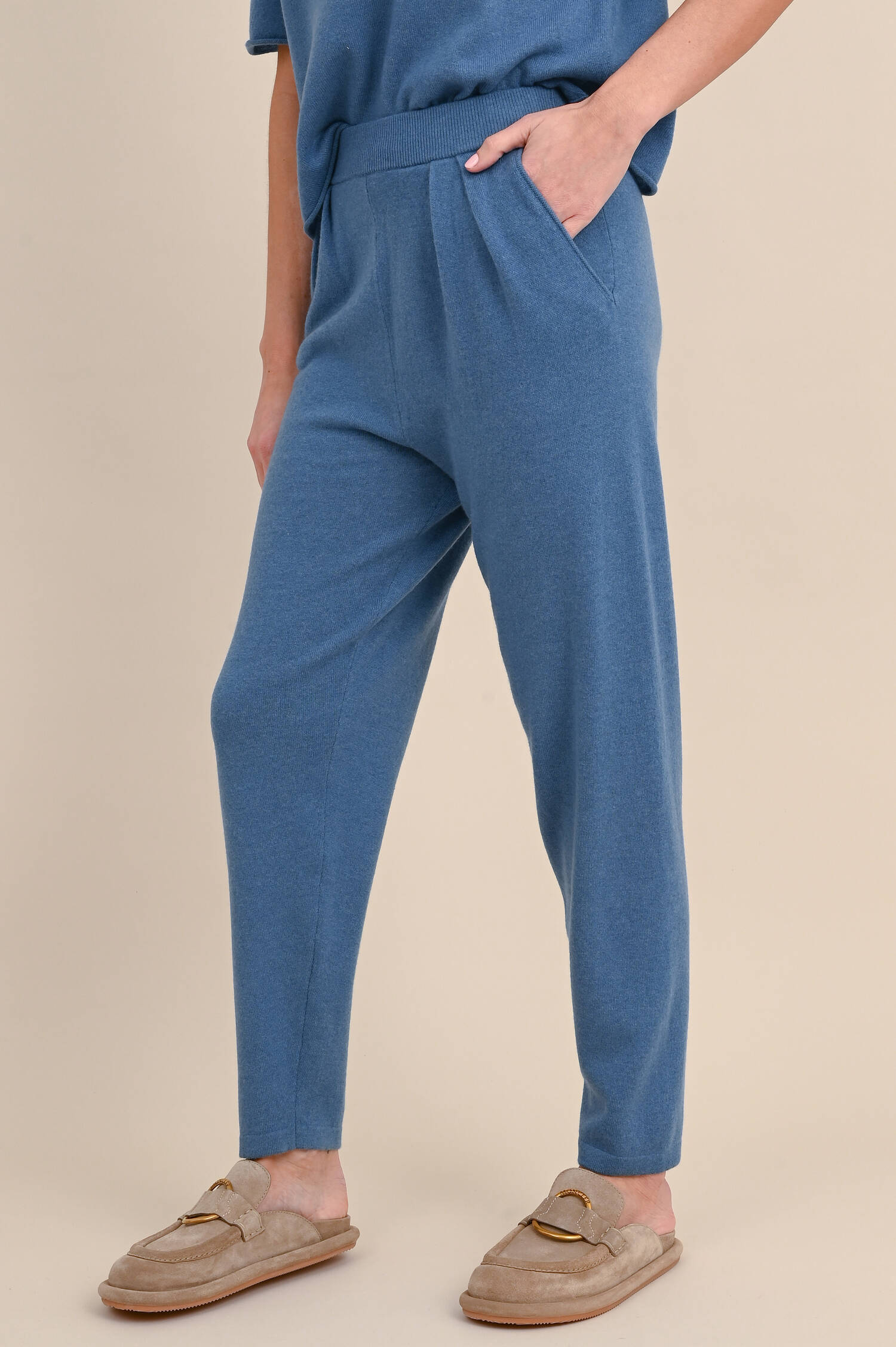 Cashmere Hose JO in Mittelblau