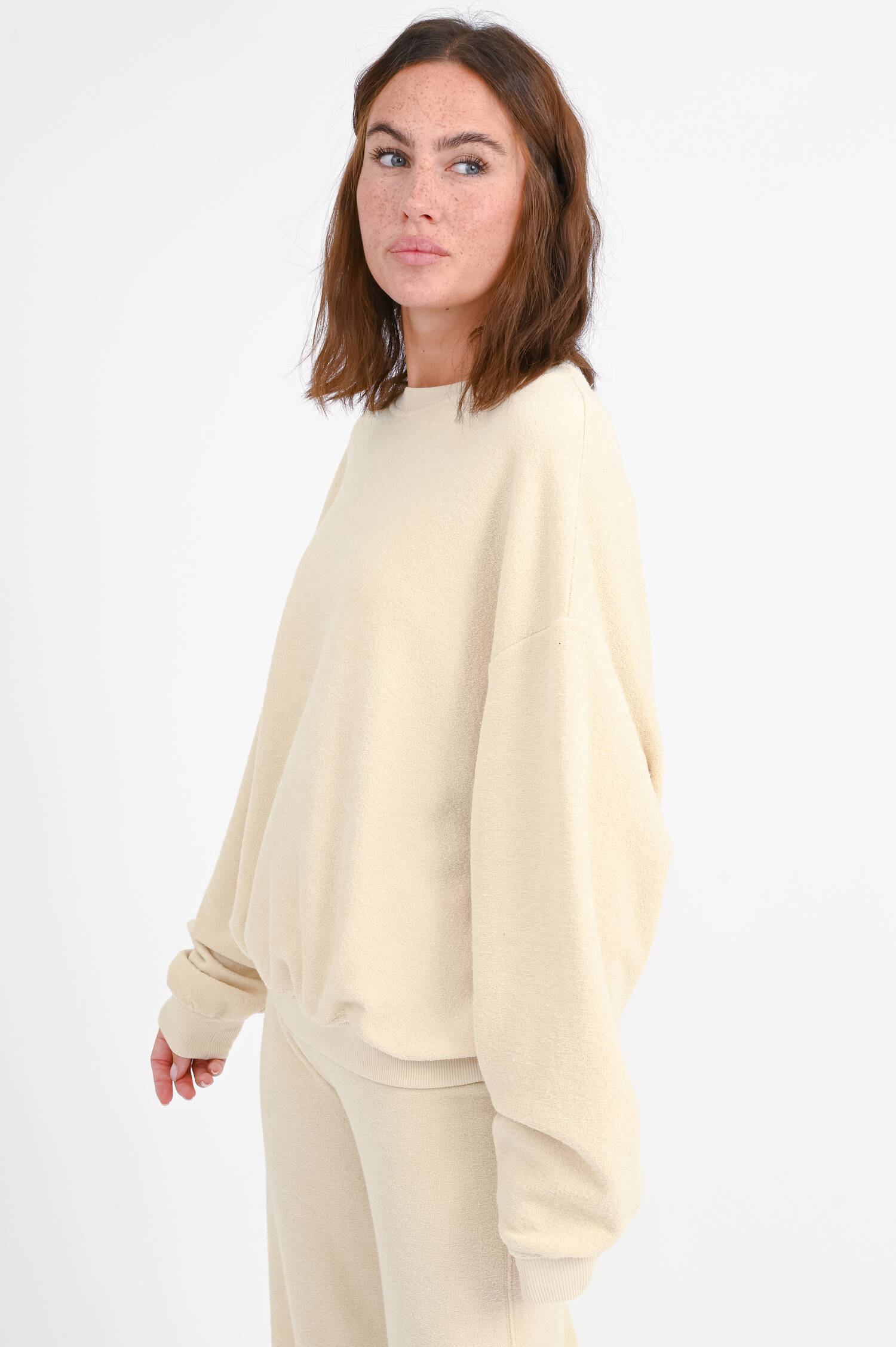 Frottee-Sweatshirt RANA in Creme
