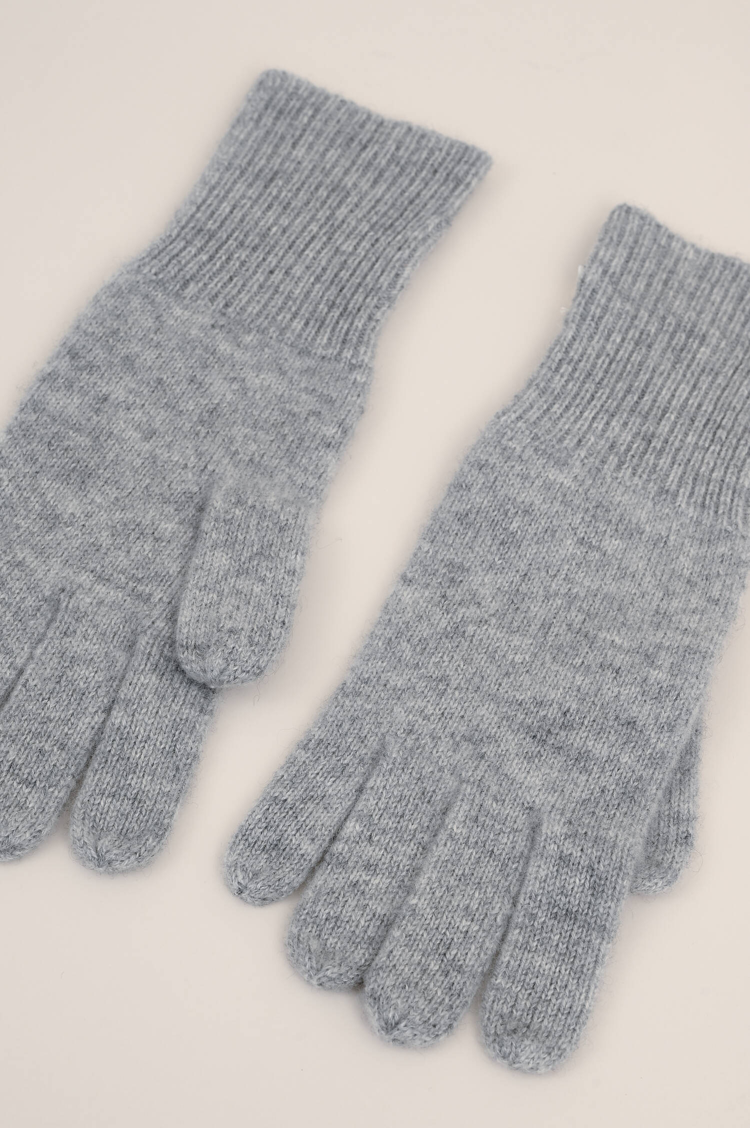 Cashmere Handschuhe in Grau meliert