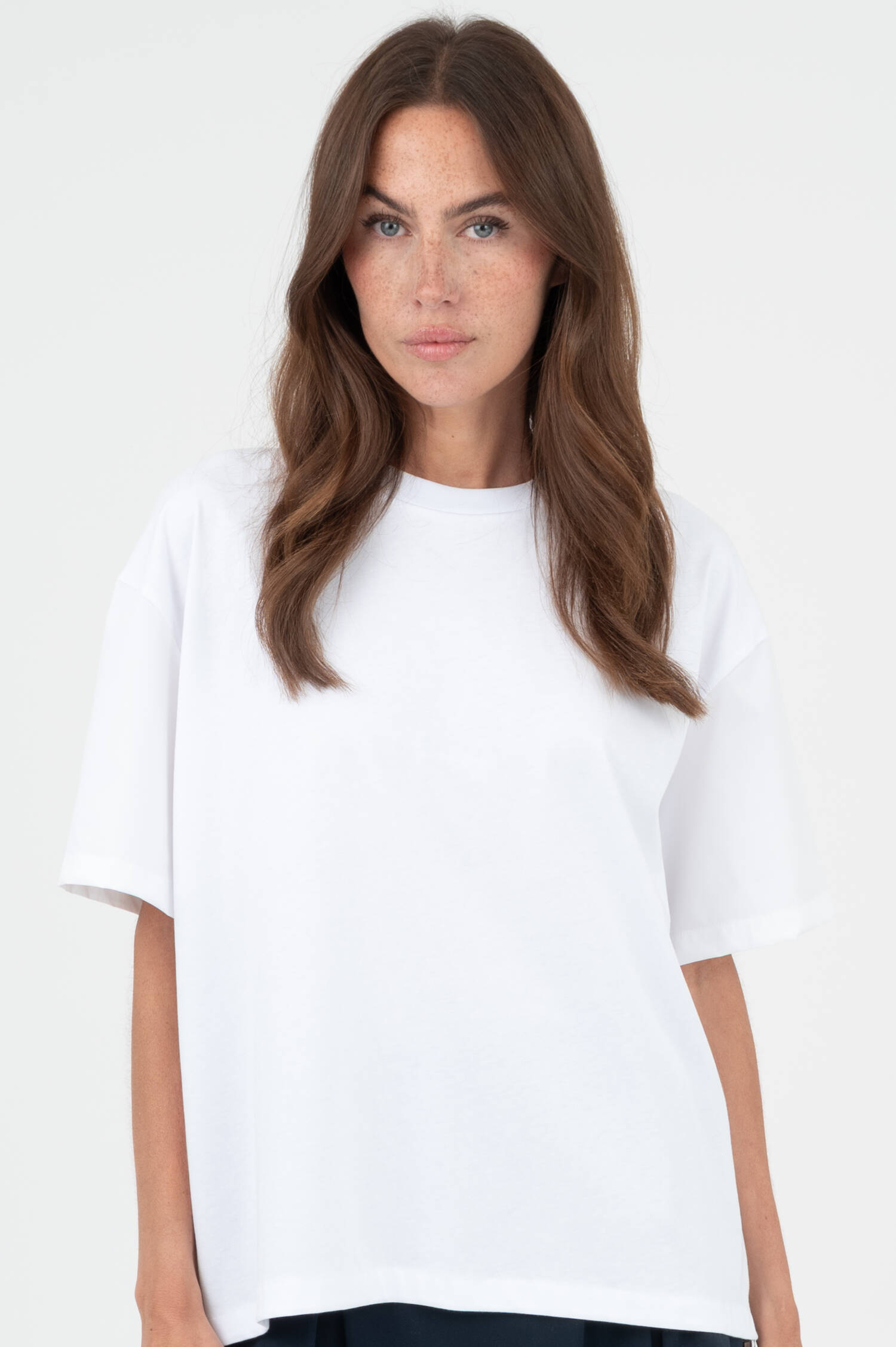 T-Shirt mit Material-Mix in Weiß T-Shirt mit Material-Mix in Weiß