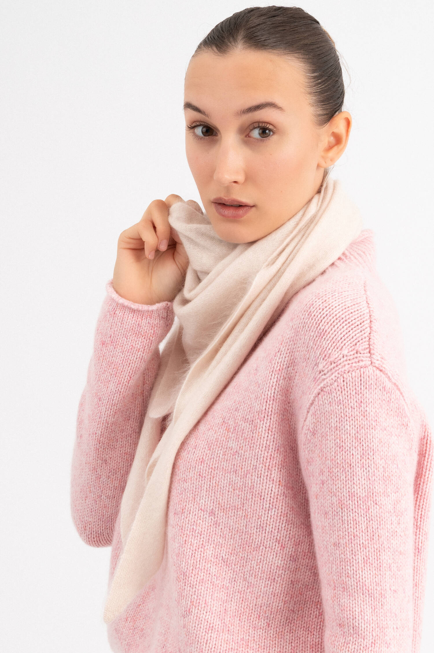Cashmere-Woll Dreieckstuch in Beige Cashmere-Woll Dreieckstuch in Beige