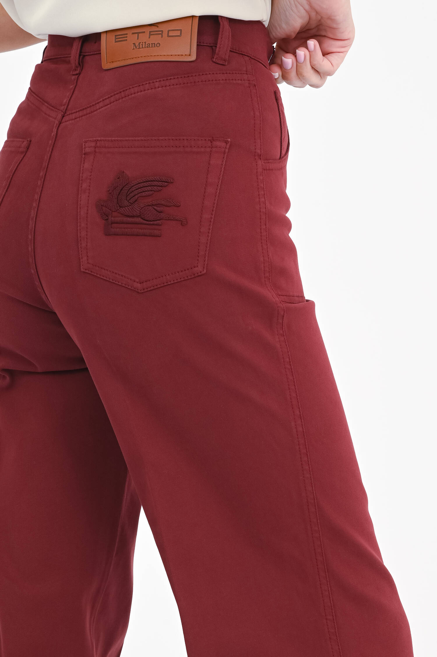 Hose mit Knopfleiste in Bordeaux