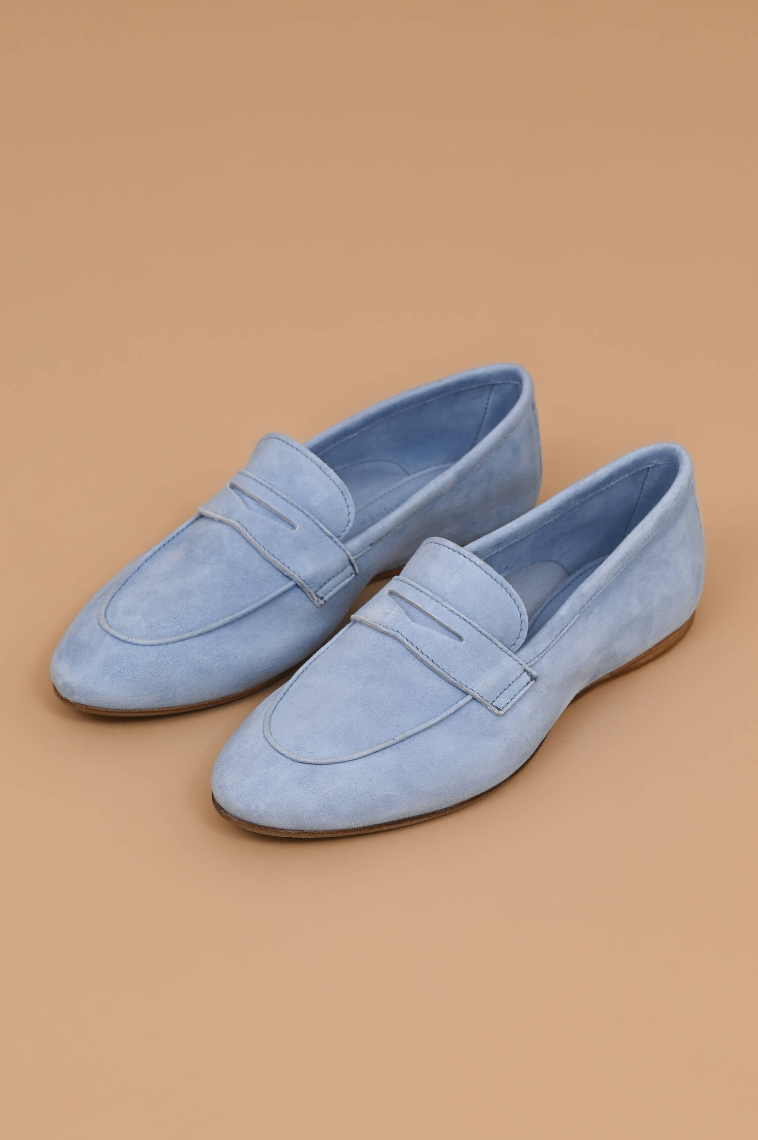 Veloursleder-Loafer in Hellblau Veloursleder-Loafer in Hellblau