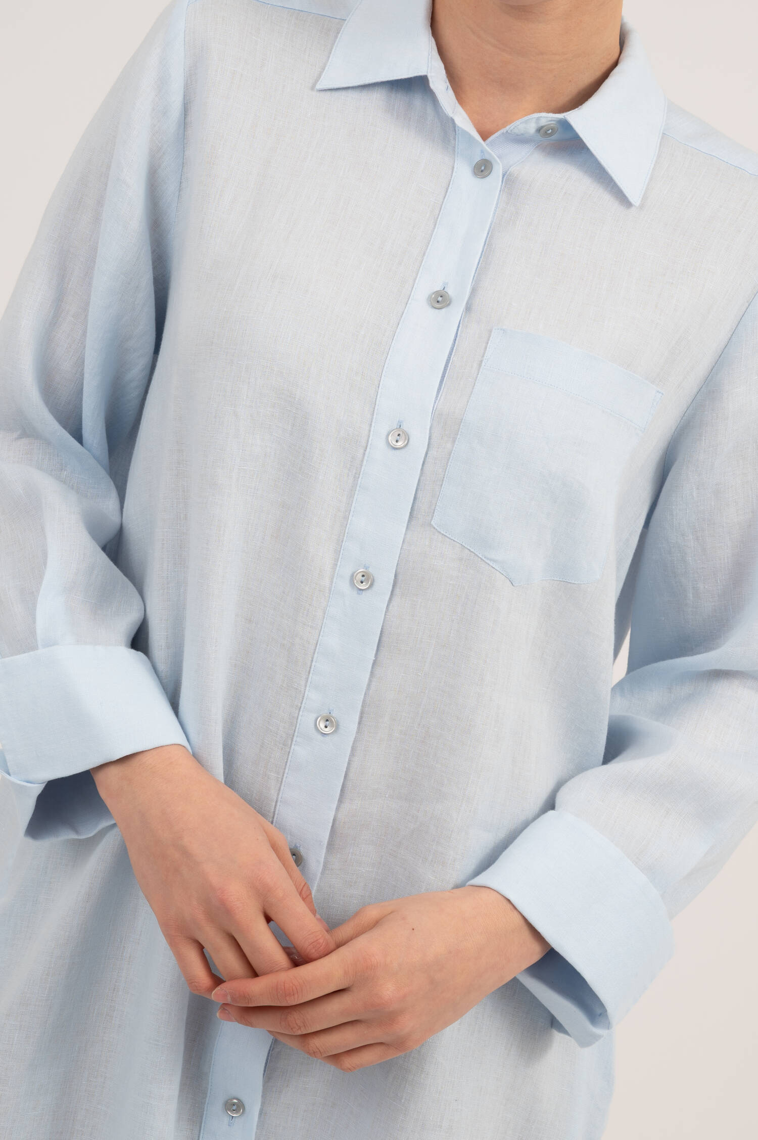 Hemdblusenkleid in Hellblau Hemdblusenkleid in Hellblau