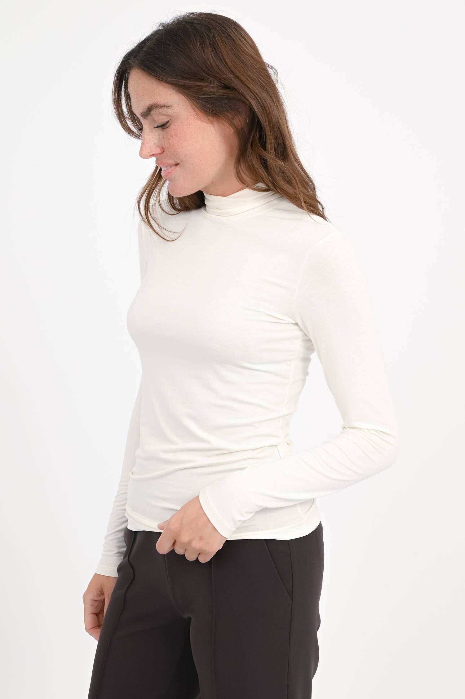 Rollkragenpullover MULTIF in Creme