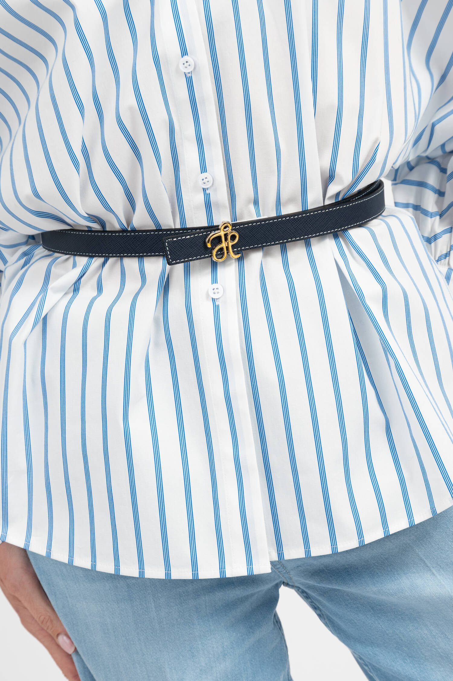 Saffianoleder Gürtel  in Blau