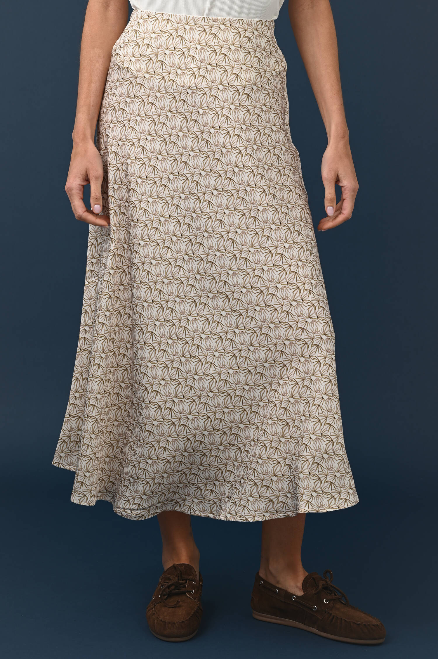 Seidenmix Rock HANJAM mit Blattmuster