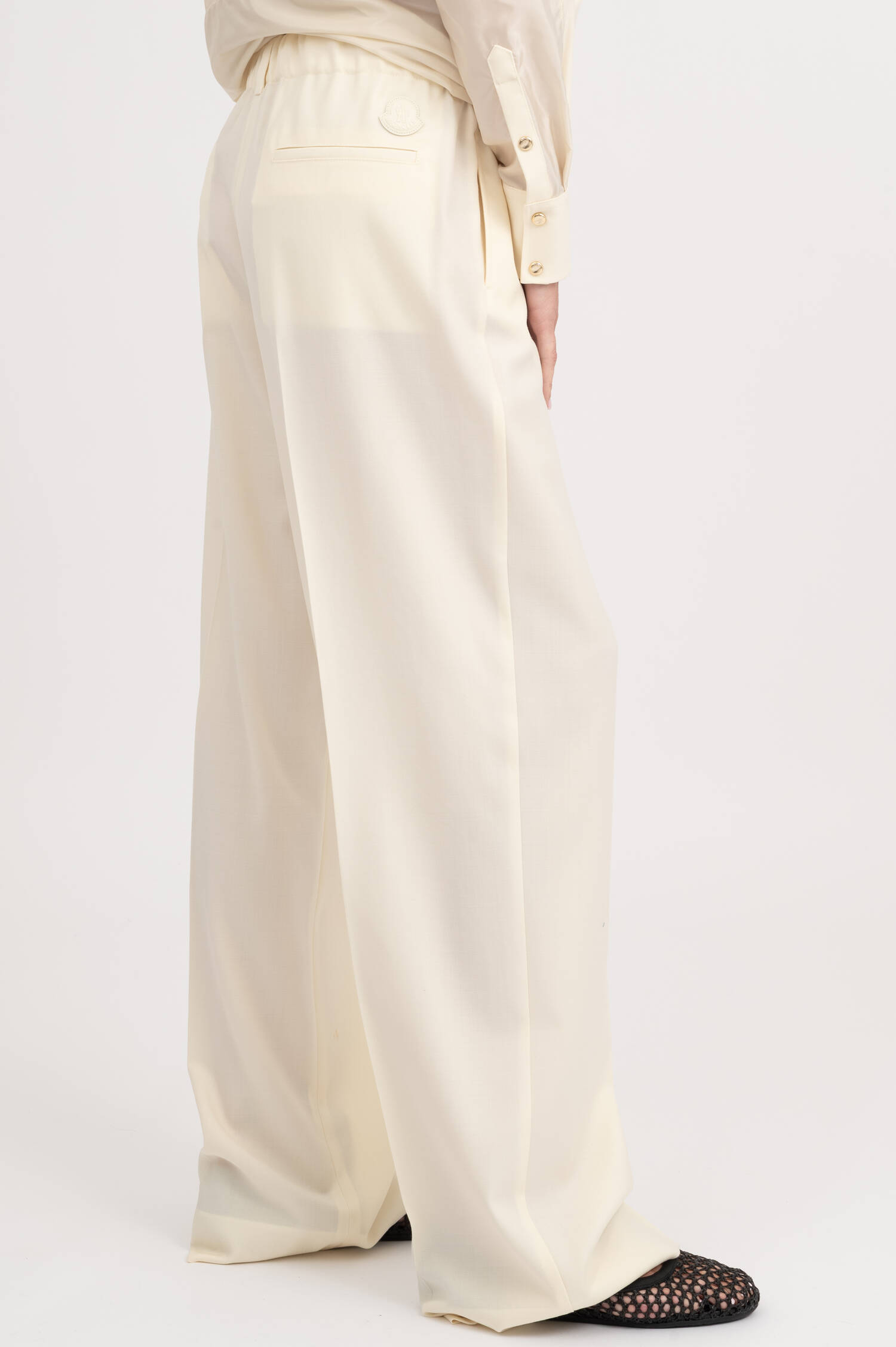 Hose aus Schurwolle in Creme Hose aus Schurwolle in Creme