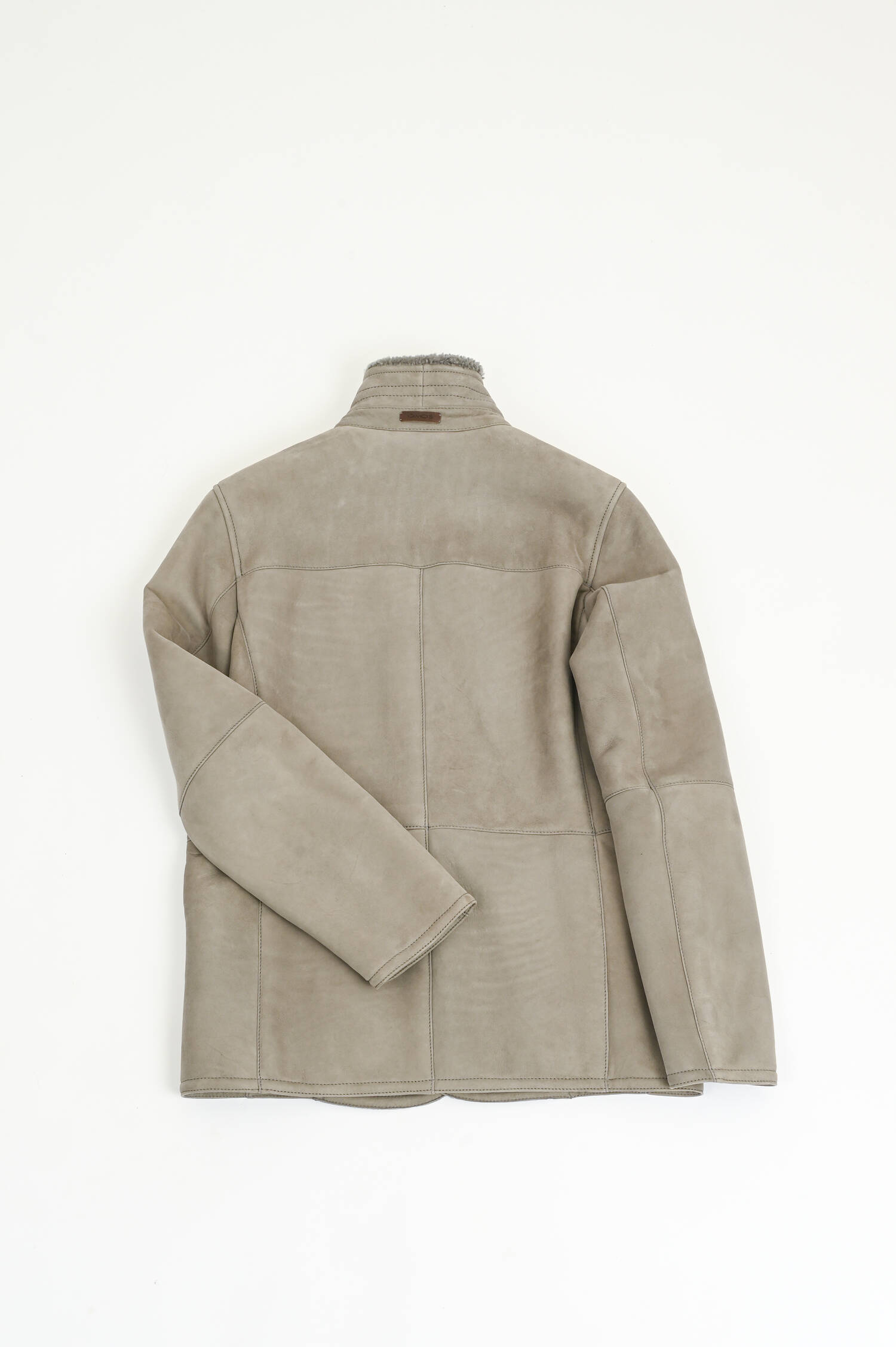 Jacke aus Lammleder in Taupe