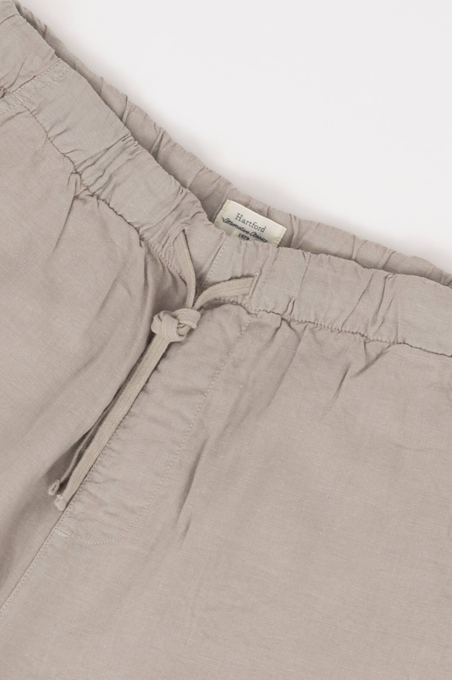 Leinen Bermuda in Khaki
