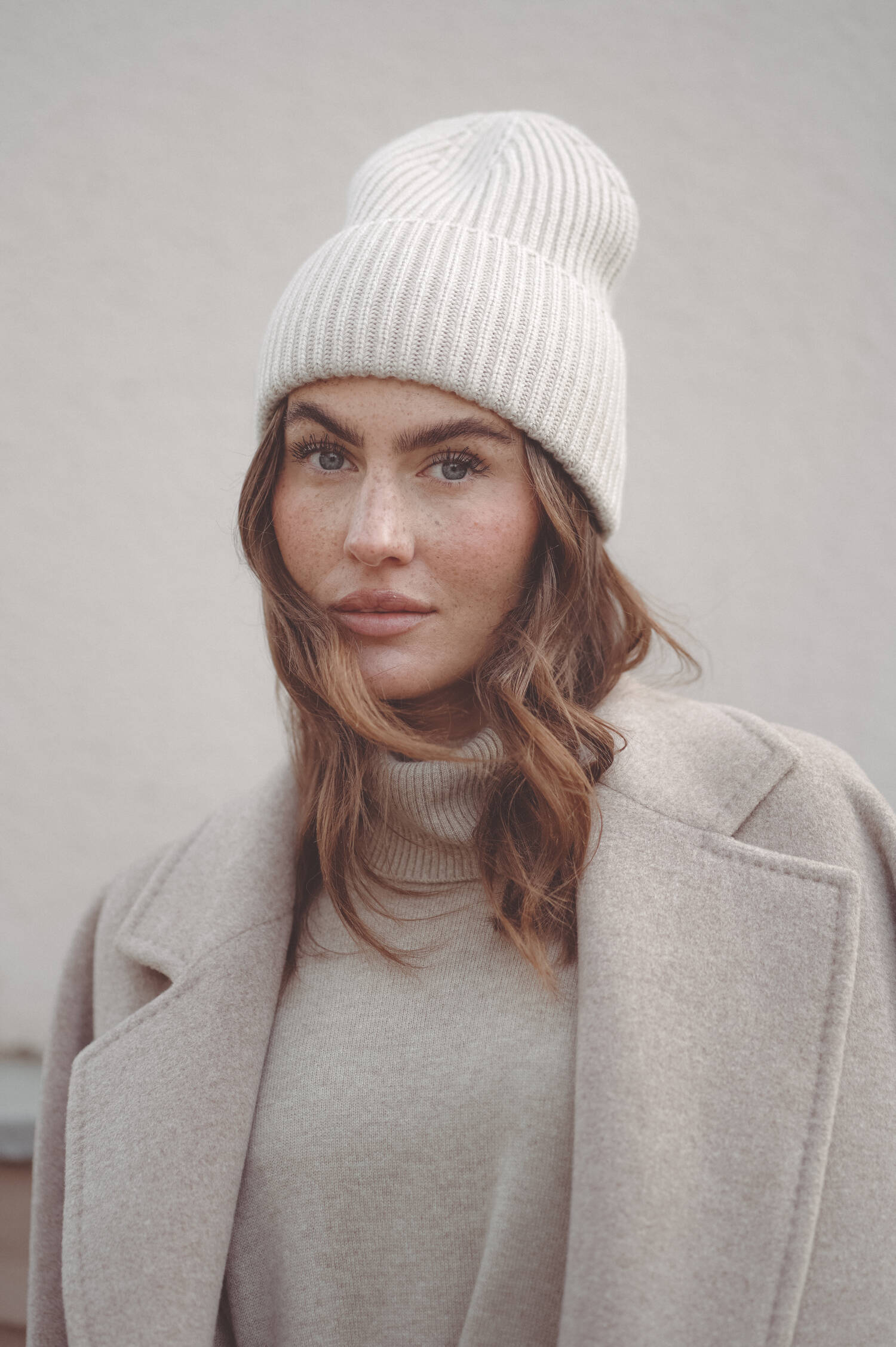 Mütze aus Cashmere in Sand Mütze aus Cashmere in Sand