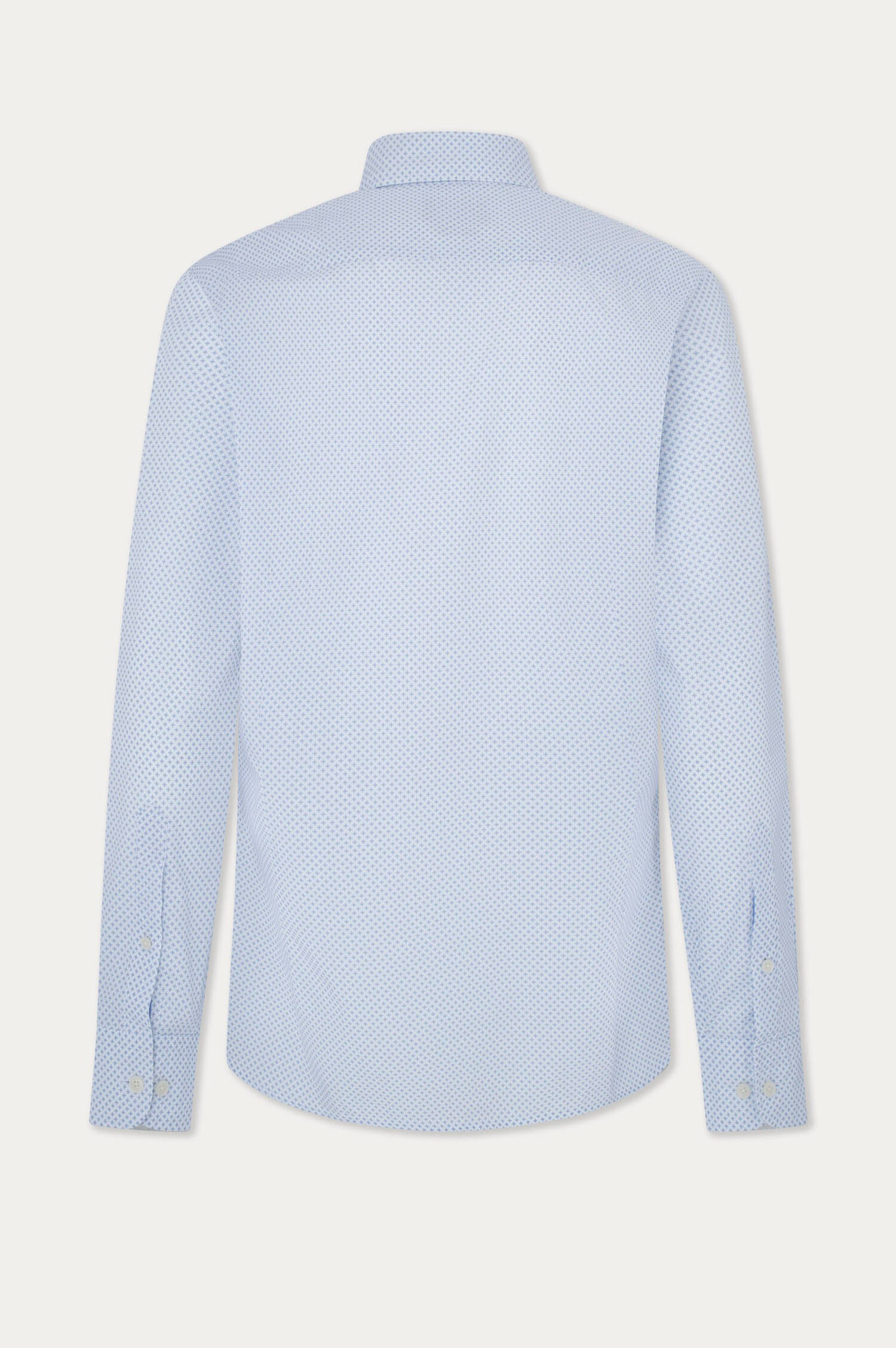 Baumwollhemd mit Print Weiß/Hellblau