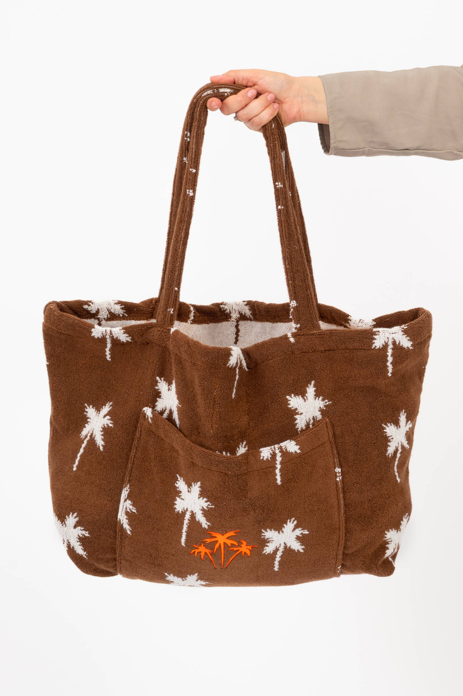 Frottee Strandtasche in Braun