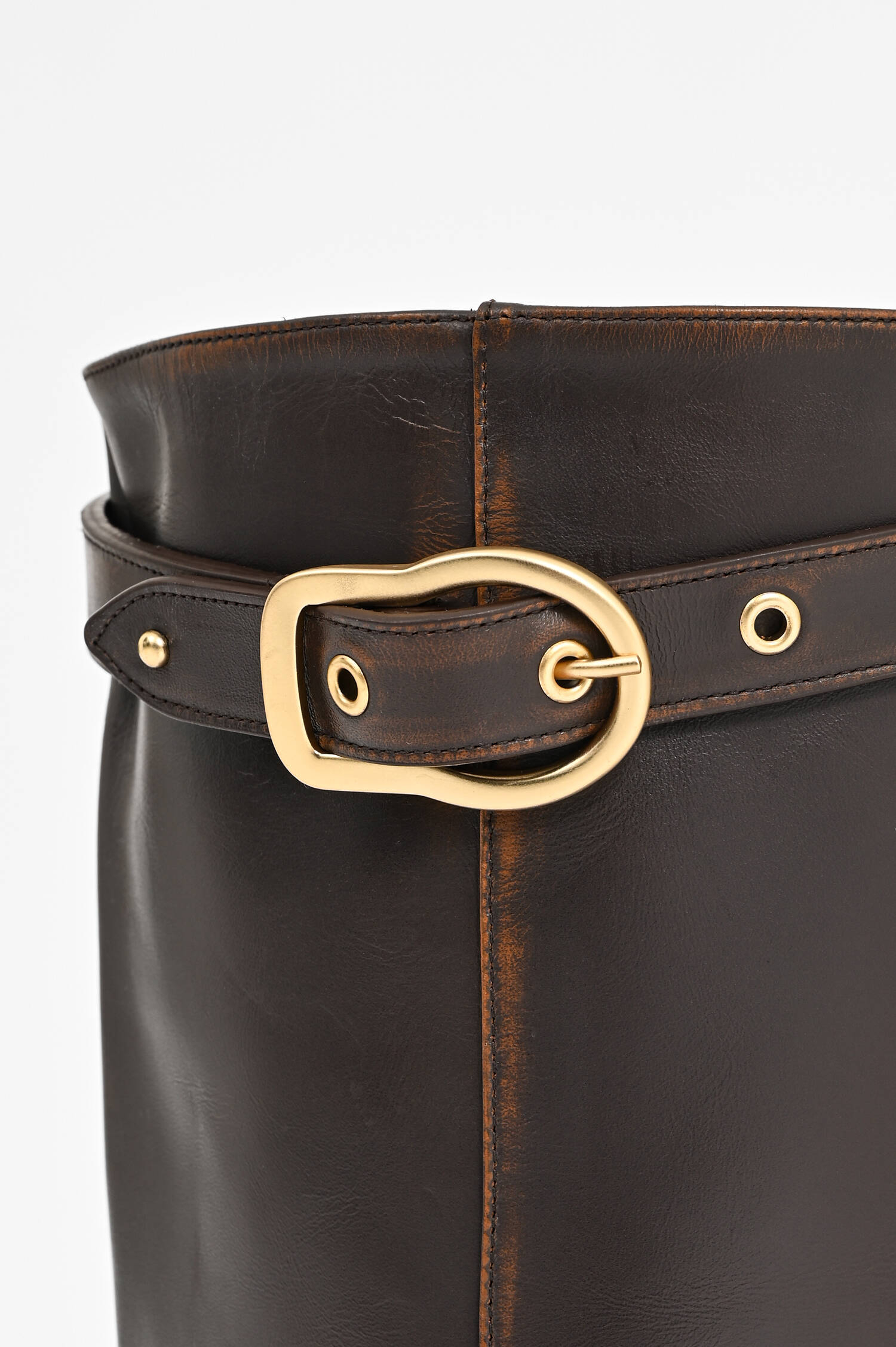 Lederboots im Vintage-Look in Black Chocolate Lederboots im Vintage-Look in Black Chocolate